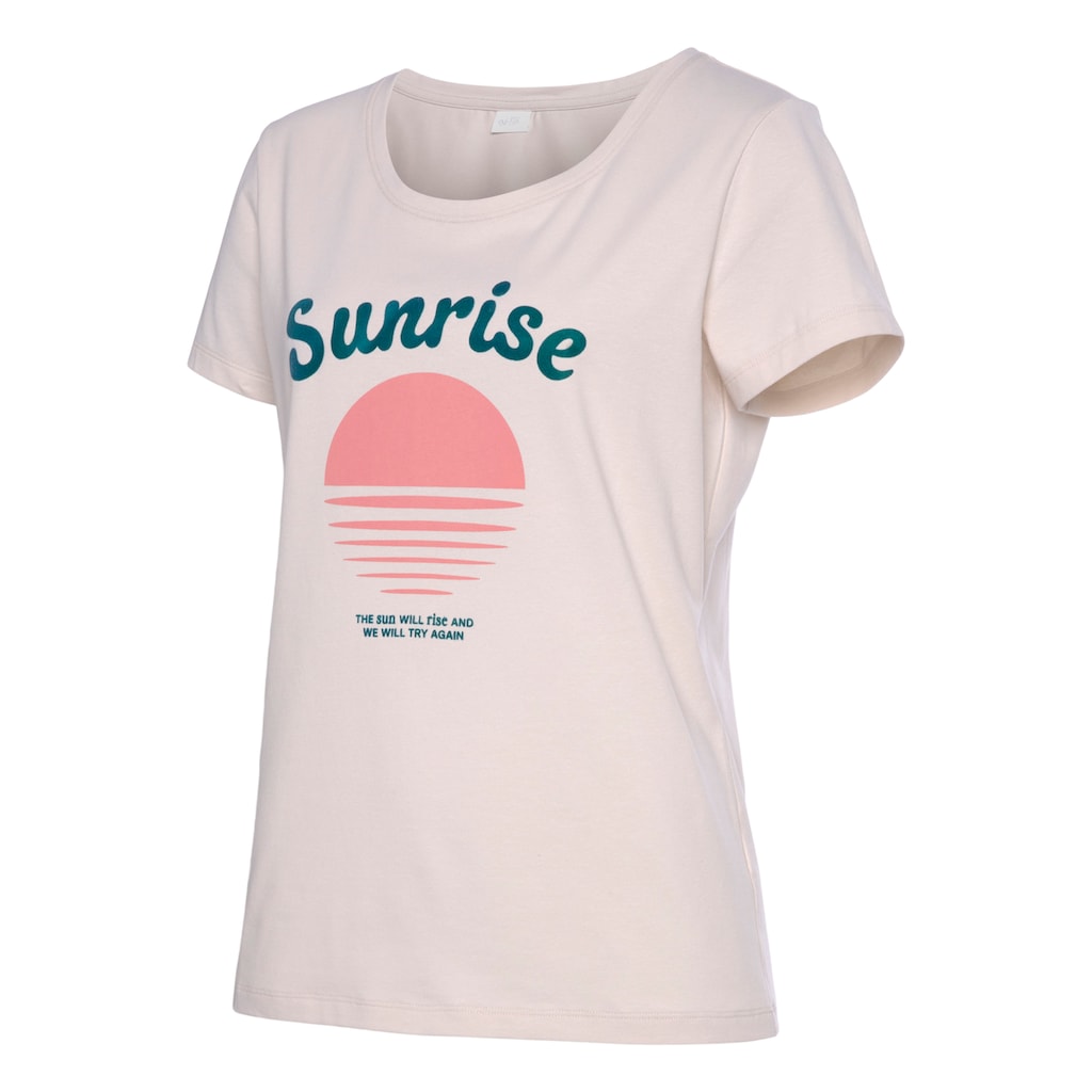 Vivance Kurzarmshirt, T-Shirt mit schönem Frontprint, Loungewear