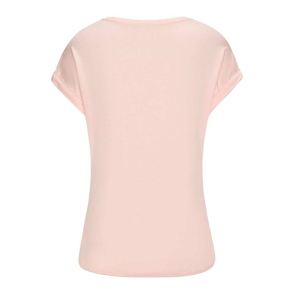 LASCANA Kurzarmshirt »mit Lascana Herz Print«, aus weichem Viskose-Stretch