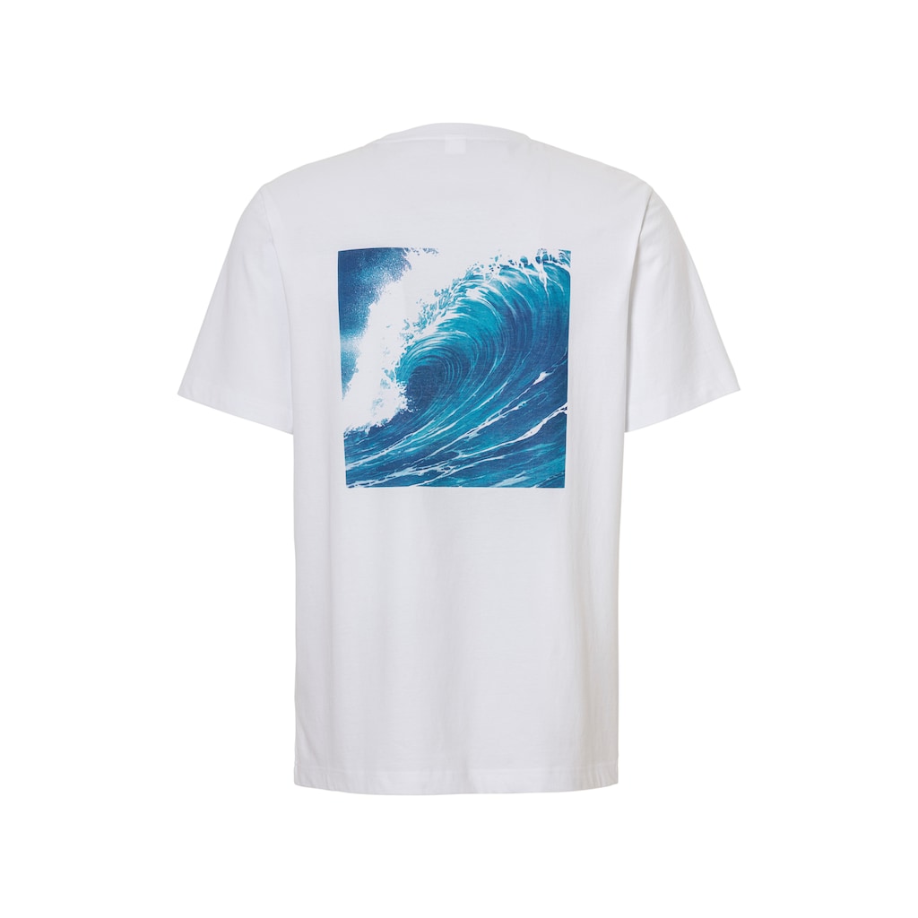 John Devin T-Shirt, Kurzarmshirt mit modernem Rückenprint aus reiner Baumwolle