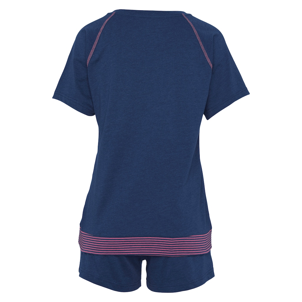 Vivance Dreams Shorty, (2 tlg.), mit dekorativen Flatlock-Nähten in Neonfarben