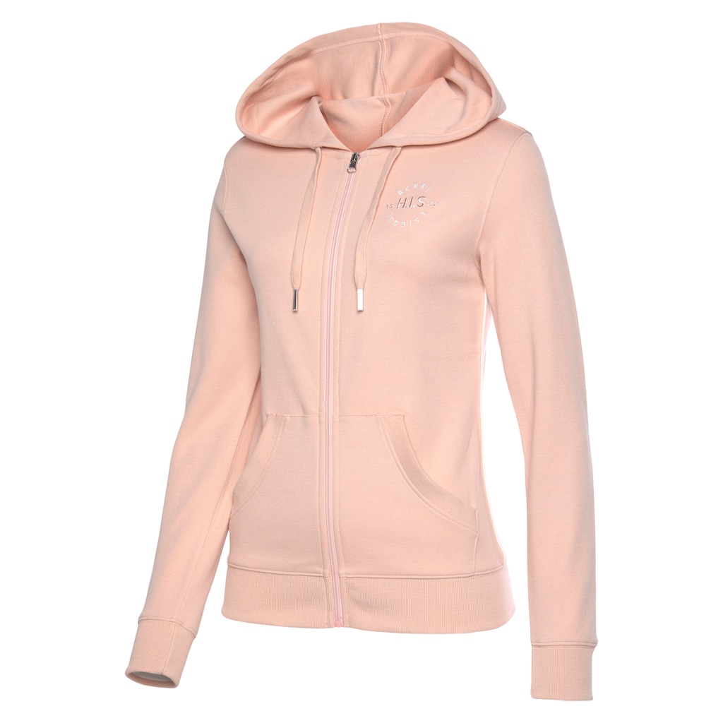 H.I.S Kapuzensweatjacke, mit seitlichem Piping und kleiner Markenstickerei, Loungeanzug