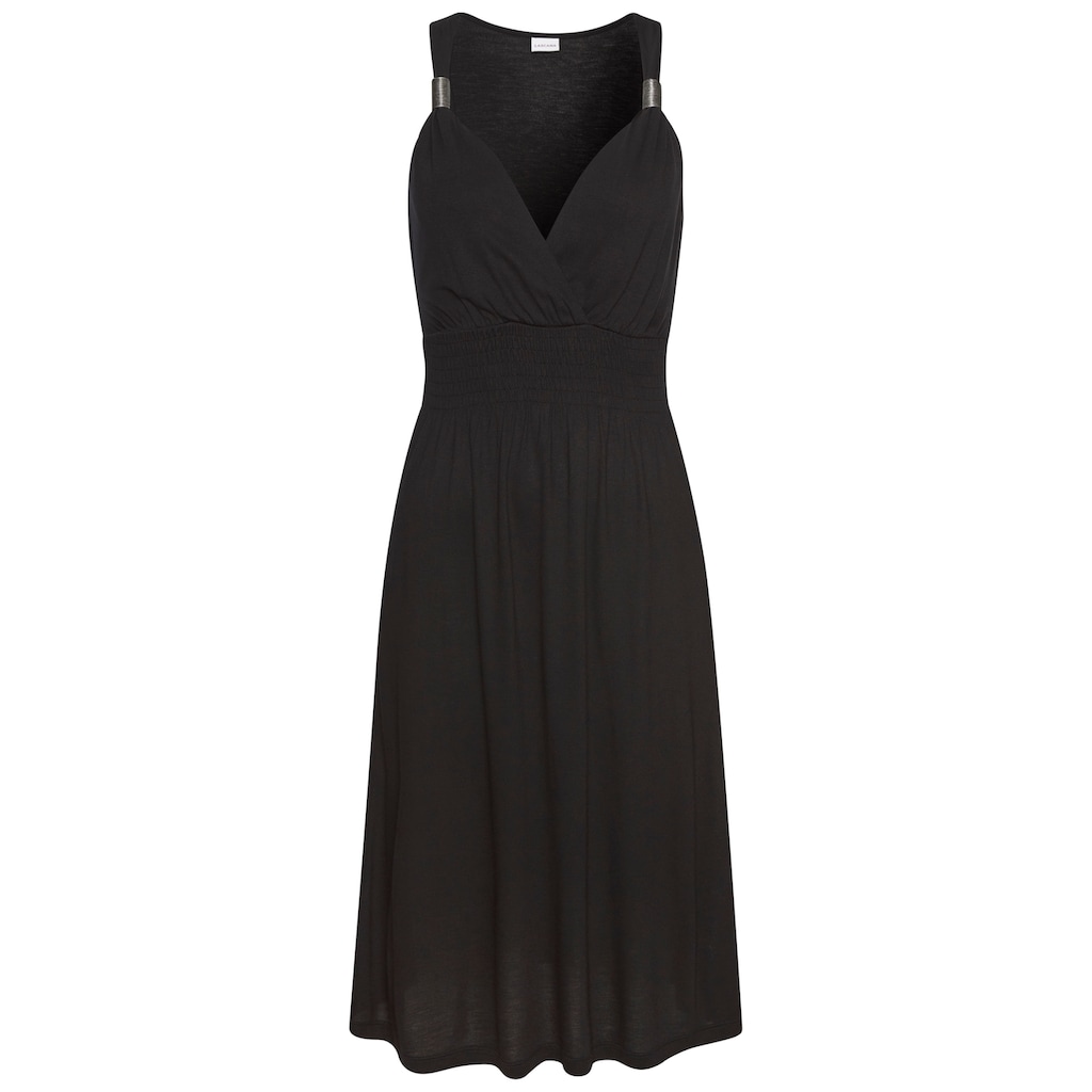 LASCANA Minikleid, mit verstellbarem Ausschnitt und gesmokter Taille