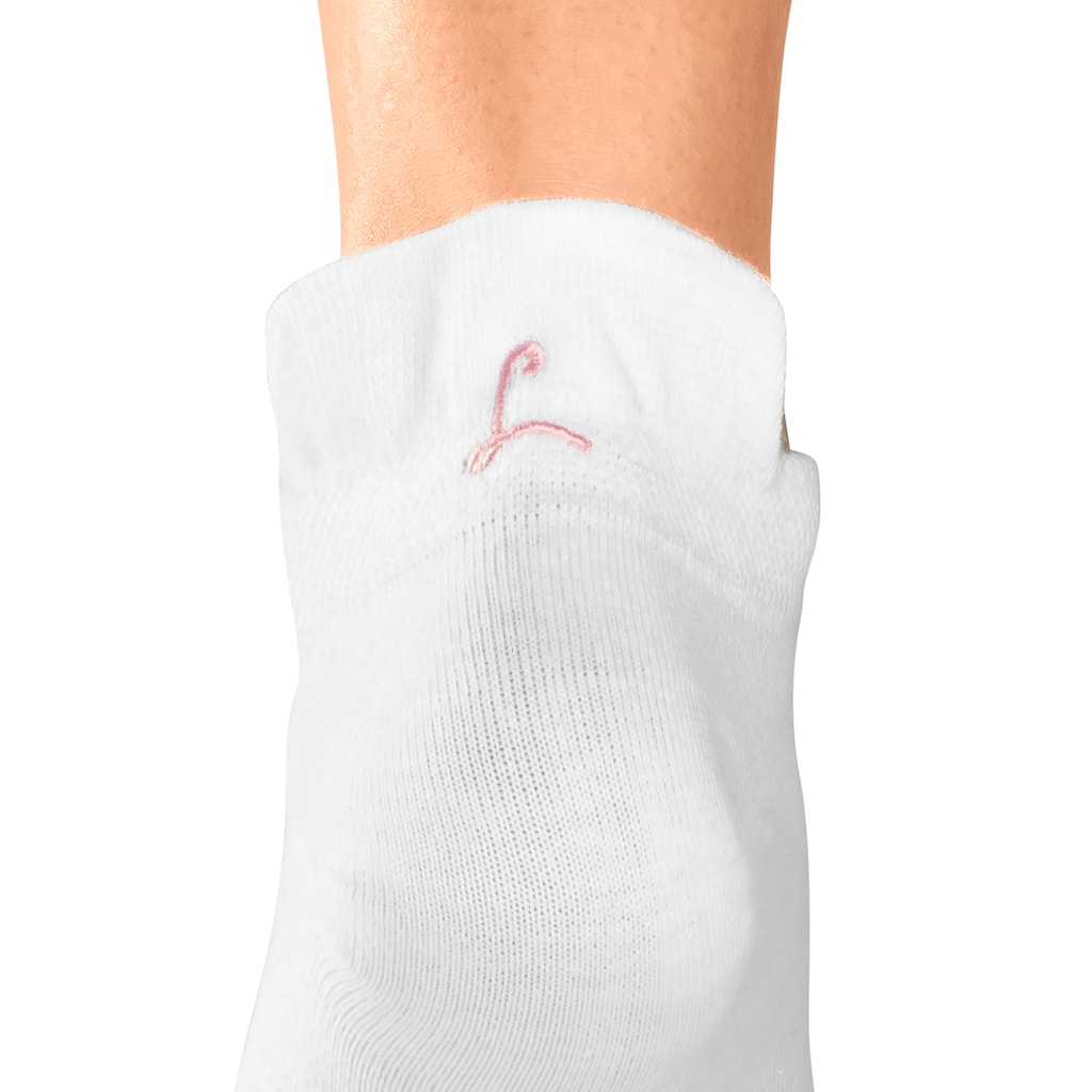 LASCANA Sneakersocken, (Box, 7 Paar, Box), mit kleiner Stickerei