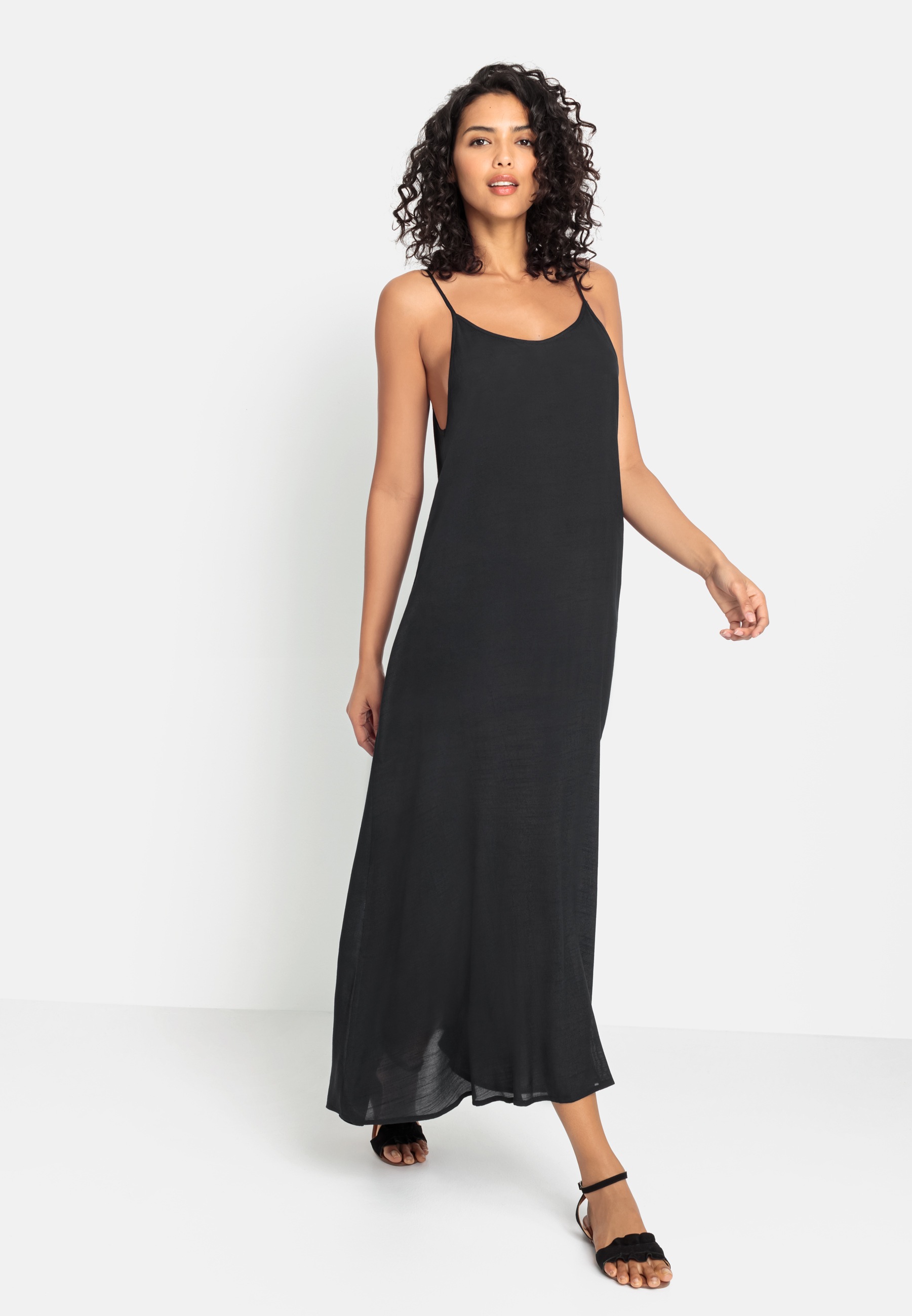 Thumbnail - LASCANA Maxikleid, mit rundem Ausschnitt, luftiges Sommerkleid, Strandkleid