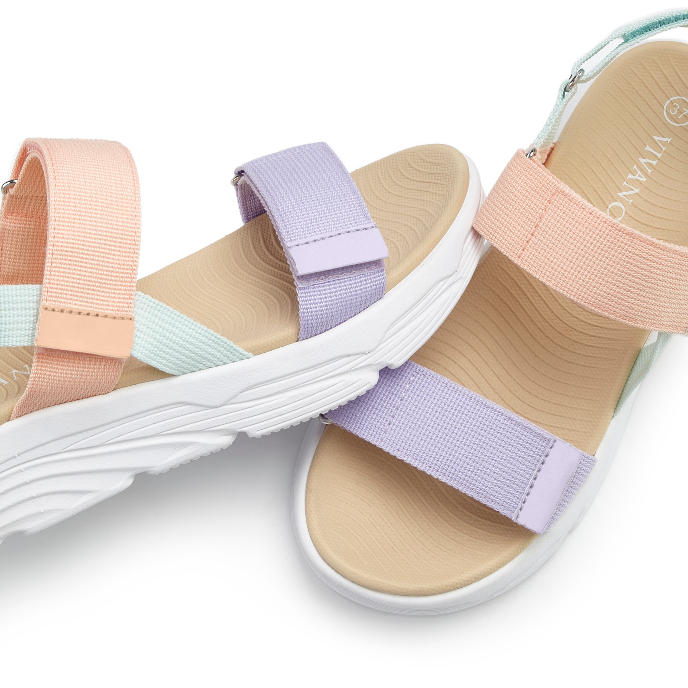 Vivance Sandale »Sandalette, Pantolette, Sommerschuhe, Riemchensandale«  NEU mit bunten Riemchen und Klettverschluss VEGAN