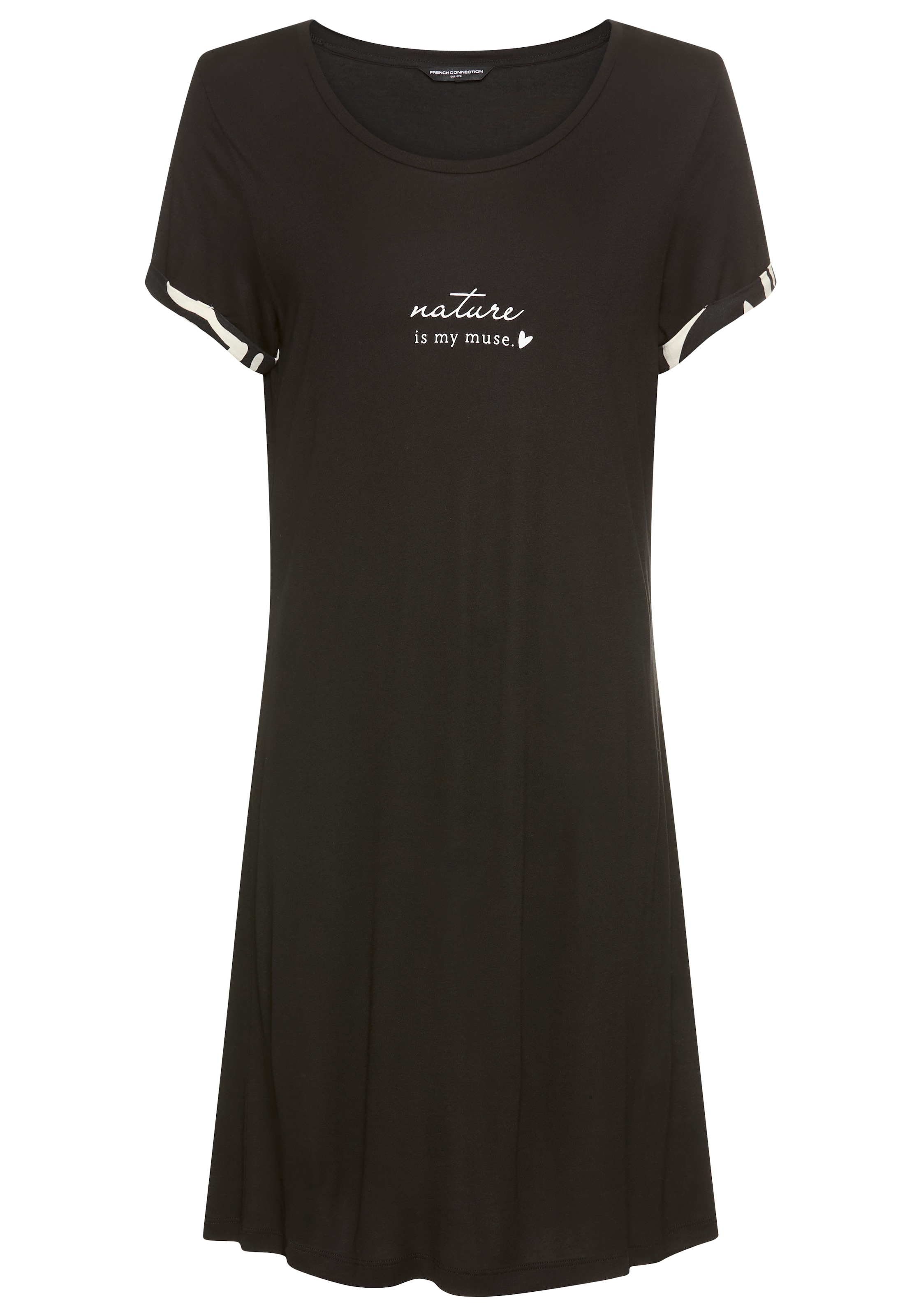 French Connection Chemise de nuit 1-teilig,  im zeitlosen Schwarz-Weiss-Look