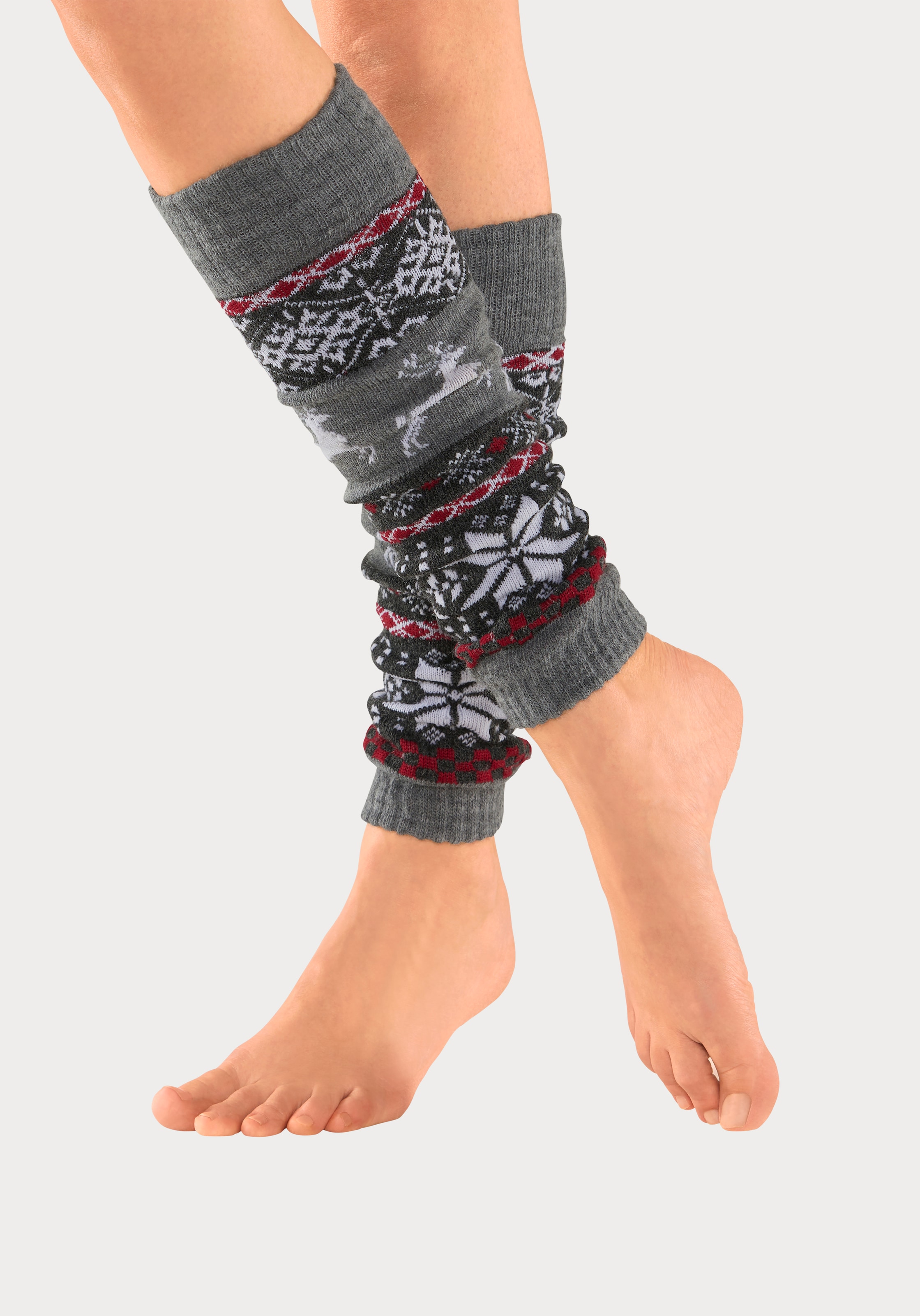 Lavana Beinstulpen, (Packung), mit eingestrickten Motiven