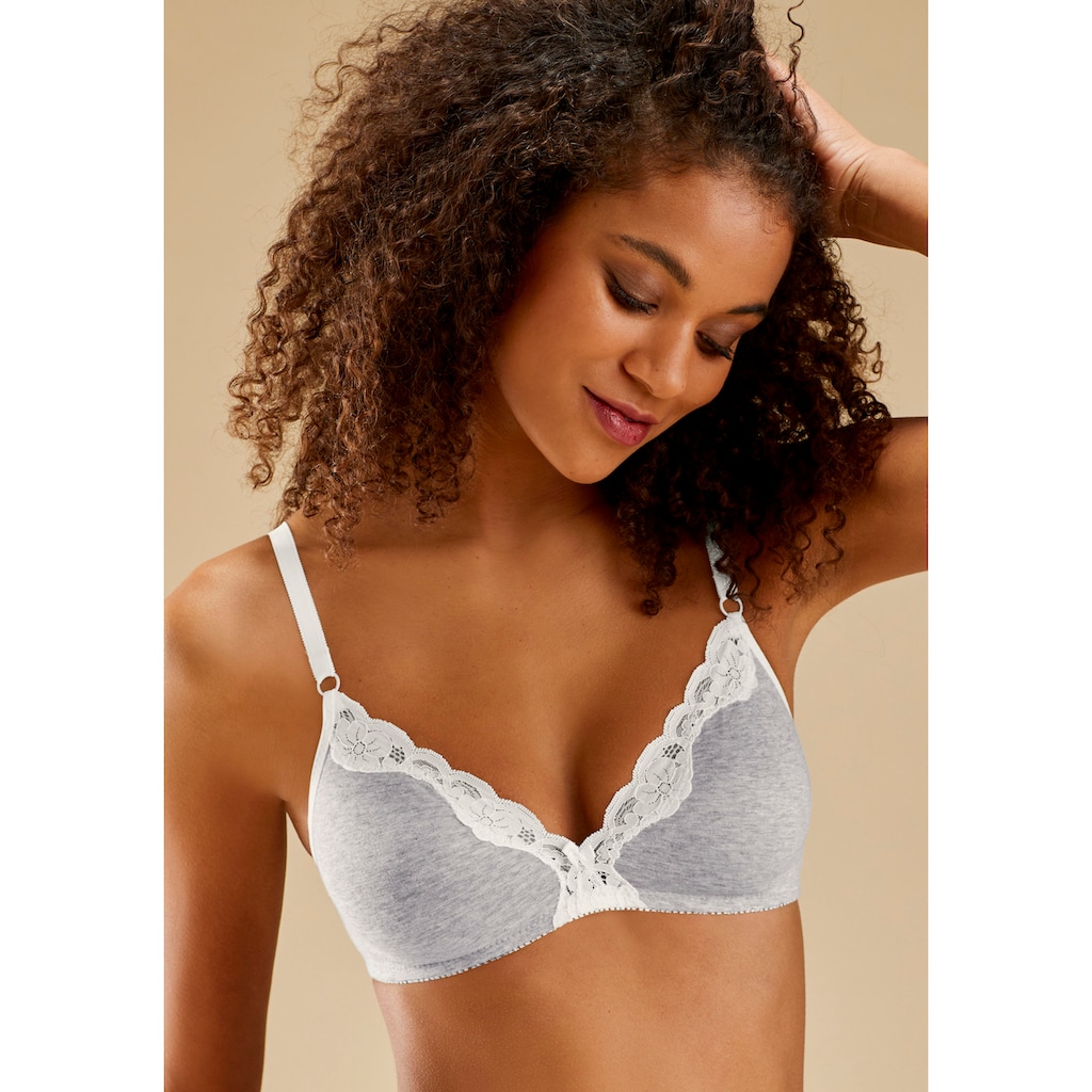 petite fleur Bralette-BH, ohne Bügel aus Baumwolle mit Spitze