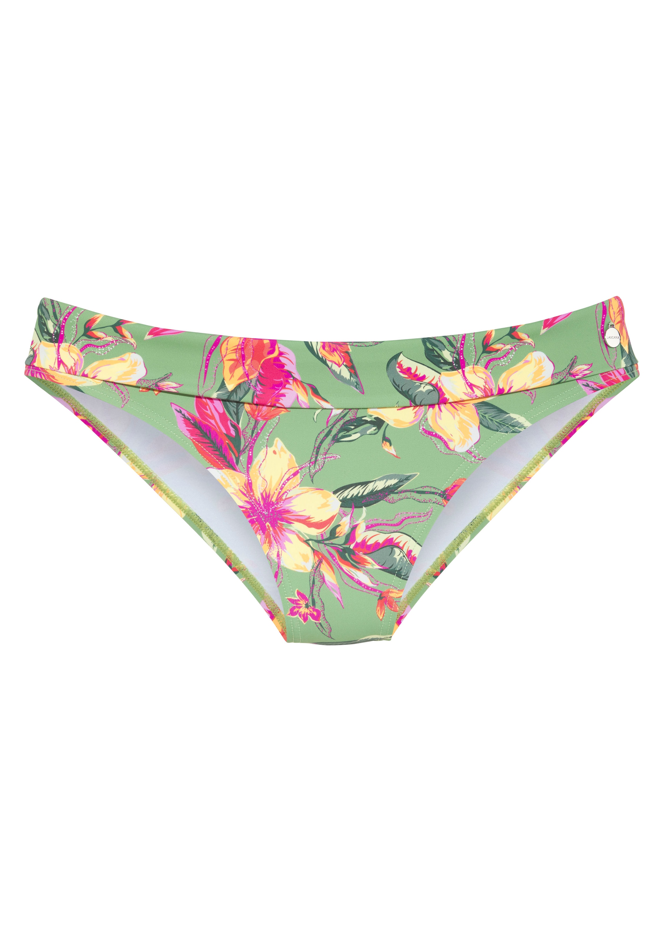 LASCANA Bikini-Hose »Malia«, mit Umschlagbund mit tropischem Print