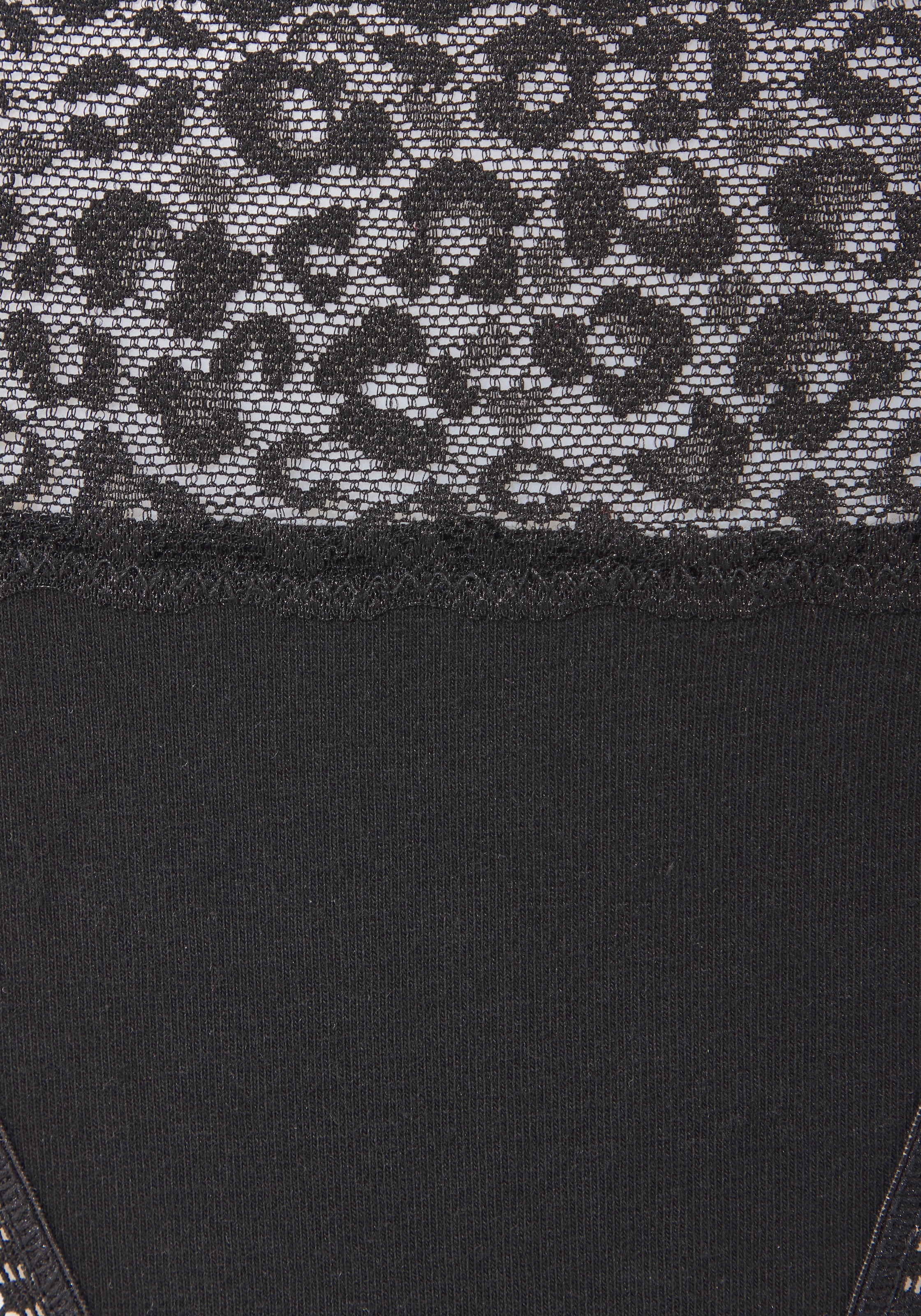 LASCANA Slip brésilien pack de 4,  en coton élastique avec dentelle léopard à la ceinture