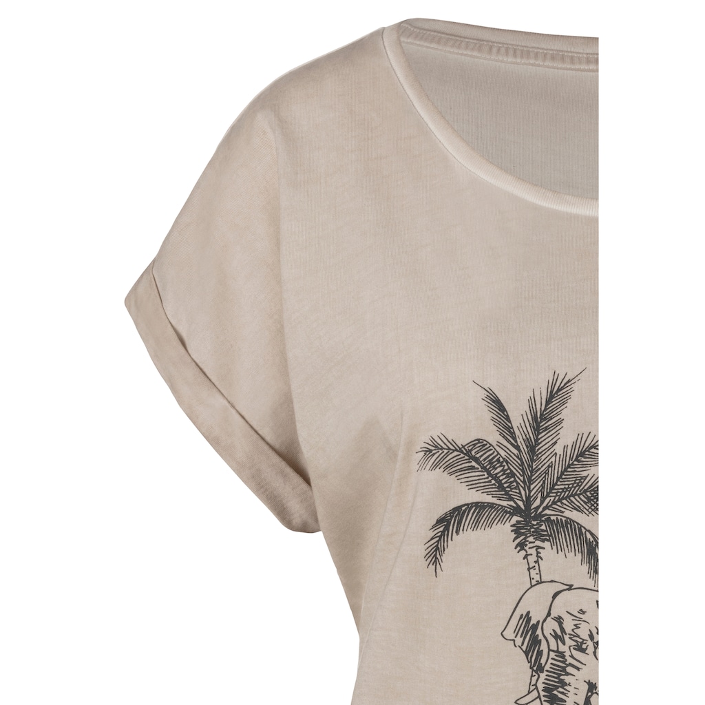 Vivance T-Shirt »mit modischem Frontdruck«, aus weicher Baumwoll-Qualität