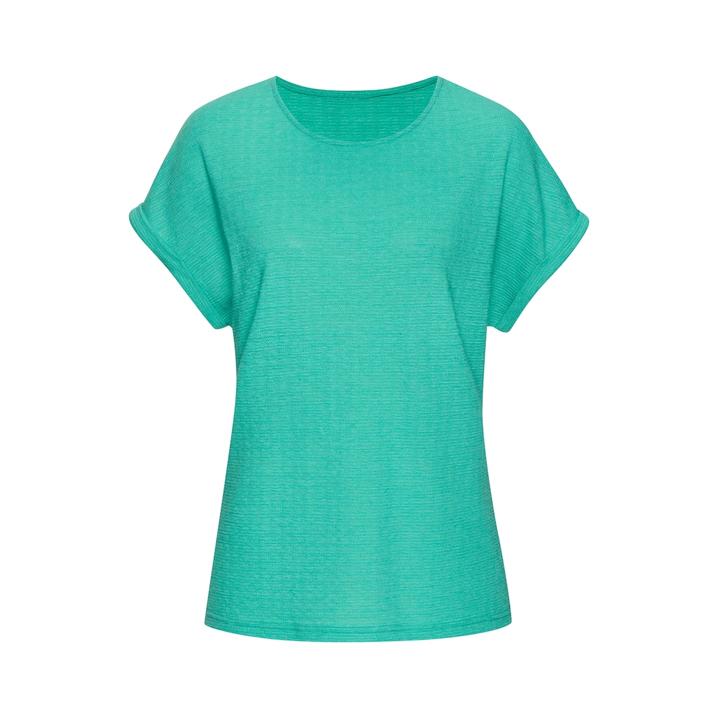 Vivance T-Shirt »aus bügelfreiem Strukturstrick«, (2er-Pack), aus bügelfreiem Strukturstrick und mit recycelten Polyester-Fasern