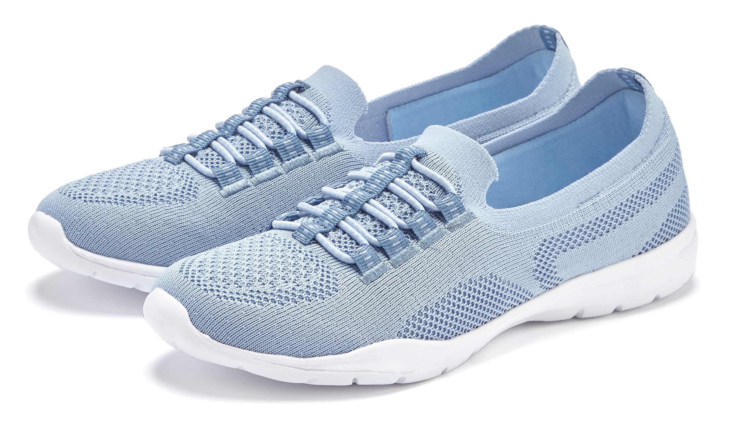 LASCANA Sneaker »Slipper, Halbschuh, leichtes Meshmaterial«, zum Reinschlüpfen mit elastischen Schnürbändern VEGAN