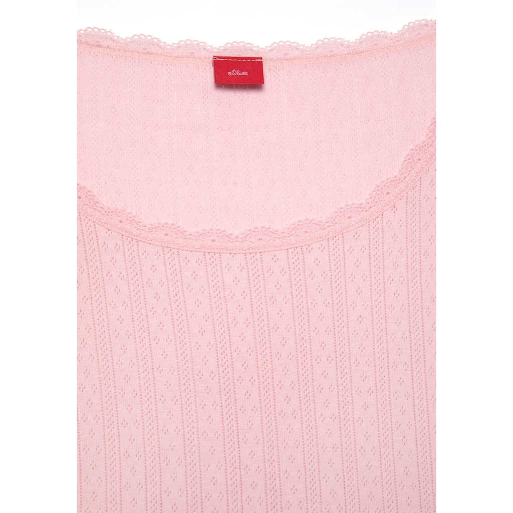 s.Oliver Pyjamaoberteil, aus Ajour-Strick