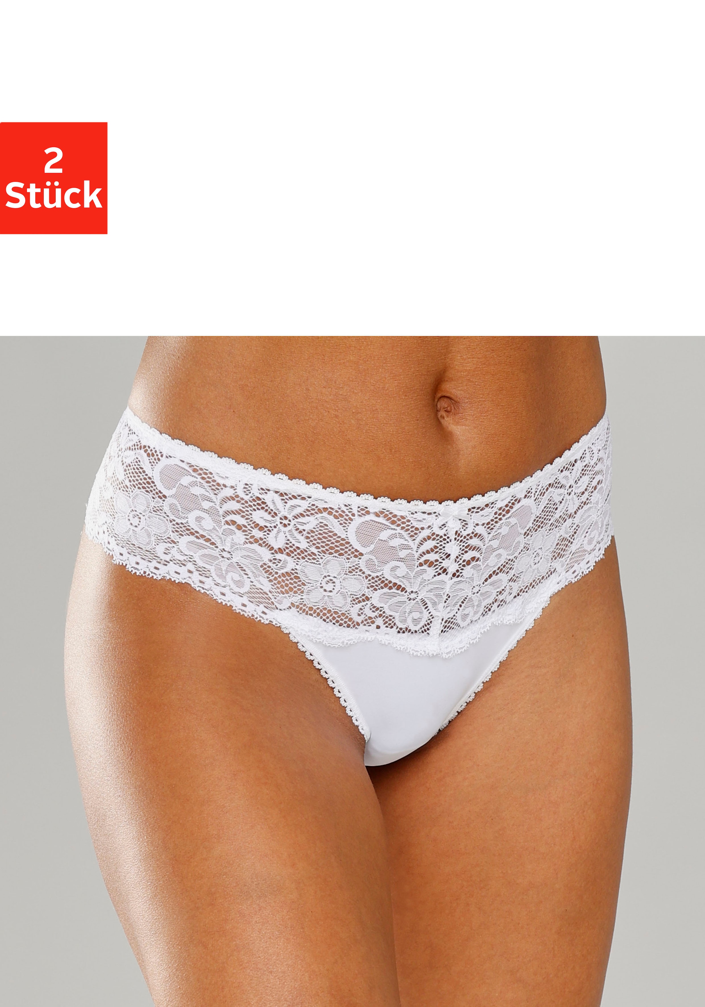 Nuance String, (2 St.), Dessous mit breitem Spitzenband