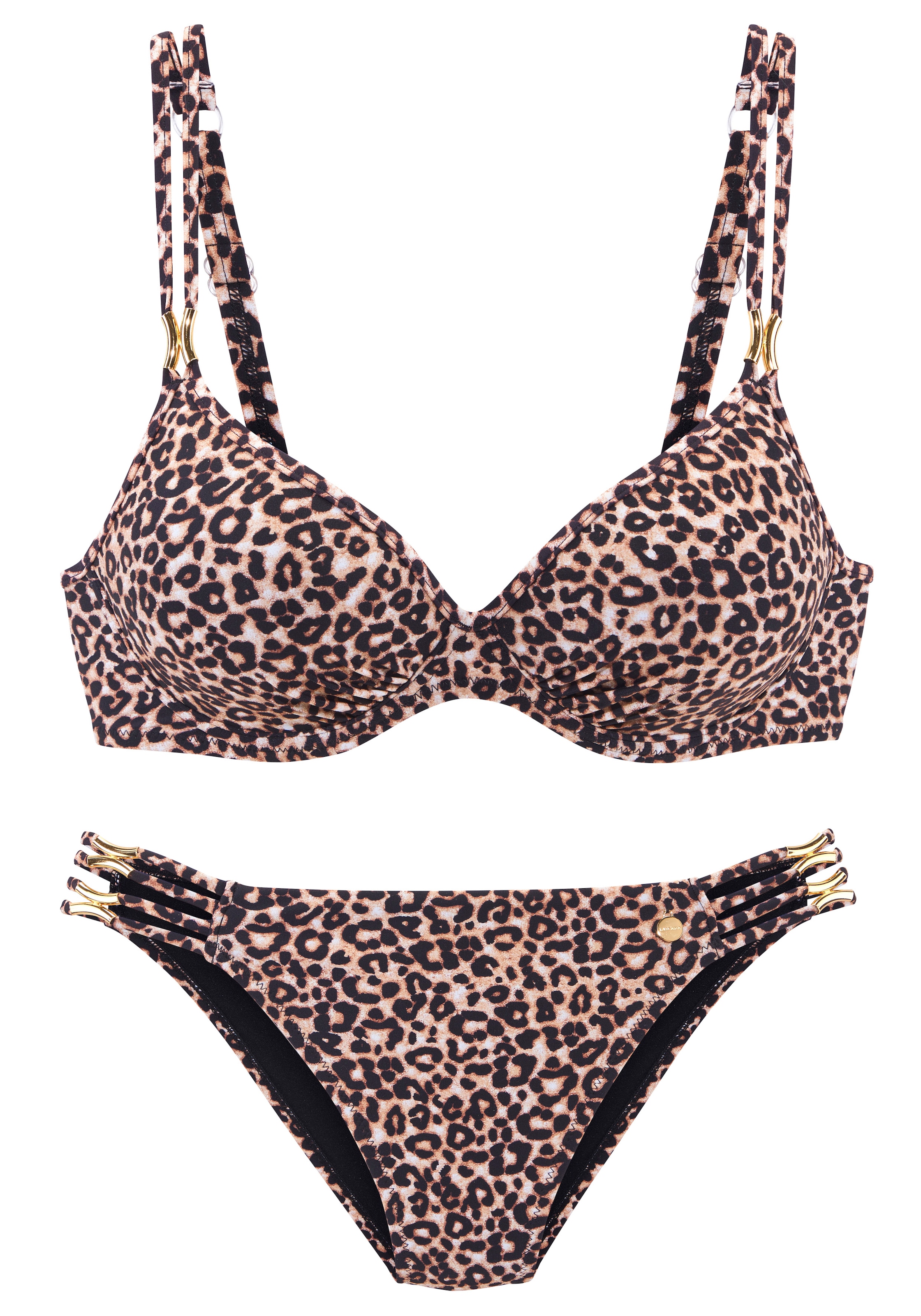 LASCANA Bügel-Bikini mit wattierten Cups und goldfarbigen Details