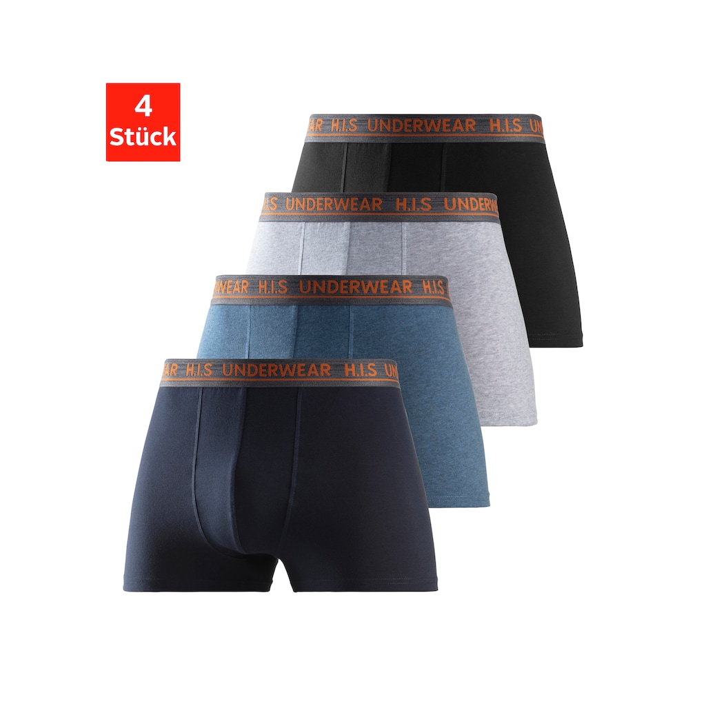 H.I.S Boxer »Boxershorts für Herren«, (Packung, 4 St.), mit bequemem Stretchbündchen