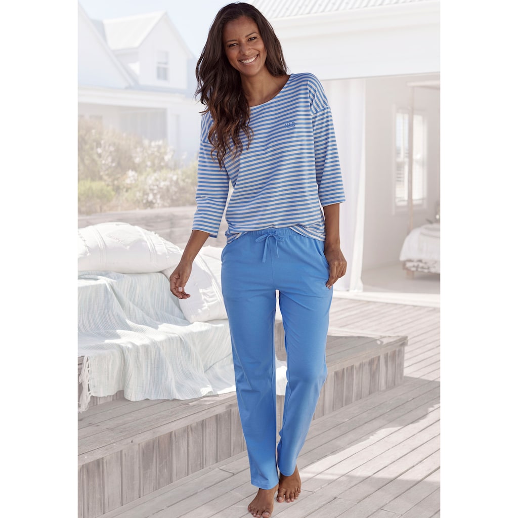 H.I.S Pyjama, (2 tlg.), mit Logostickerei auf der Brust
