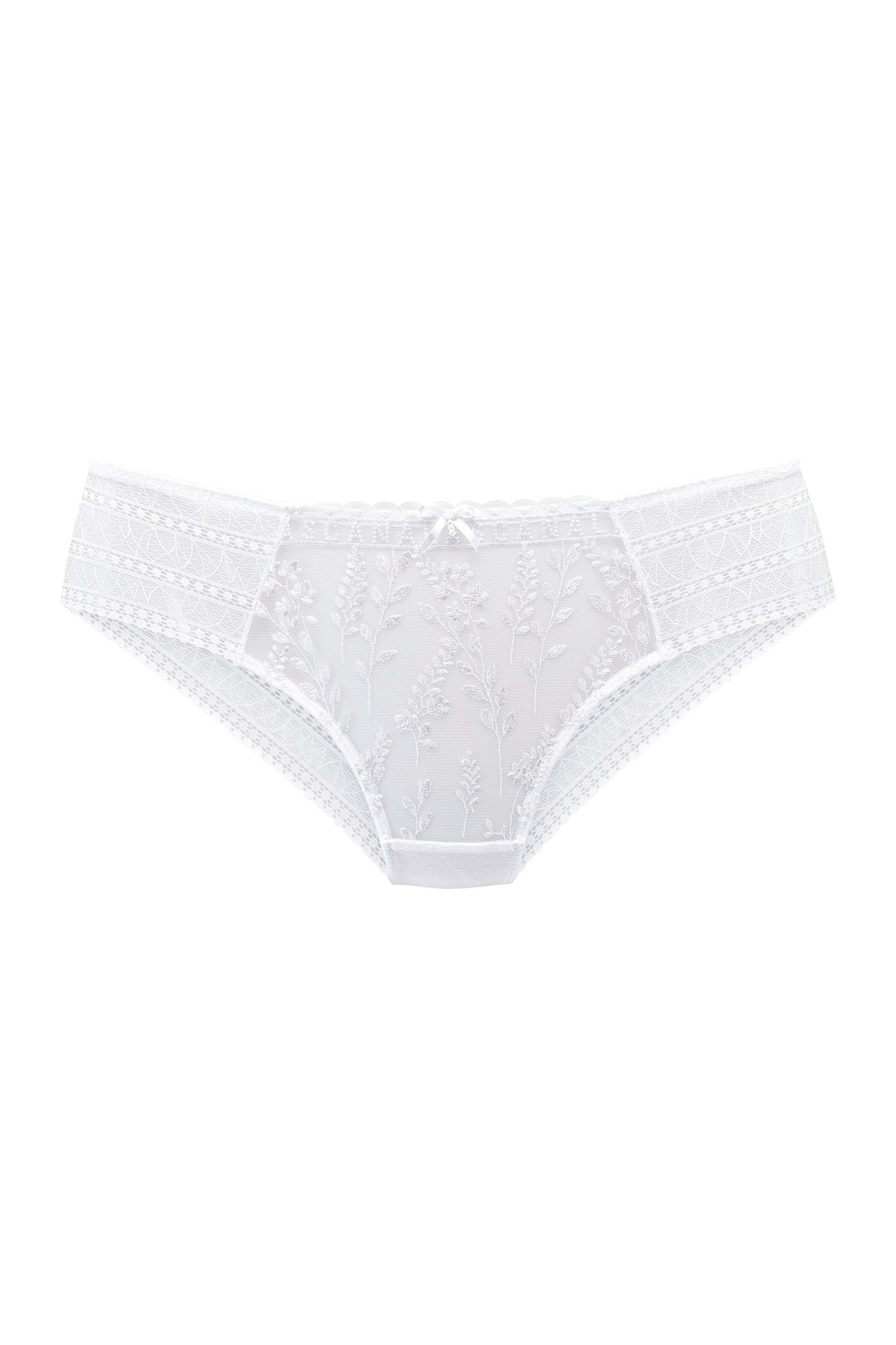 LASCANA Panty »Mirabel« mit glänzender Blumenstickerei, transparente Unterwäsche