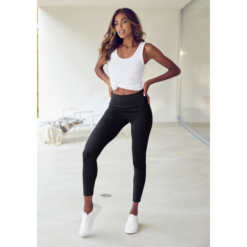LASCANA Leggings, mit breitem Bündchen