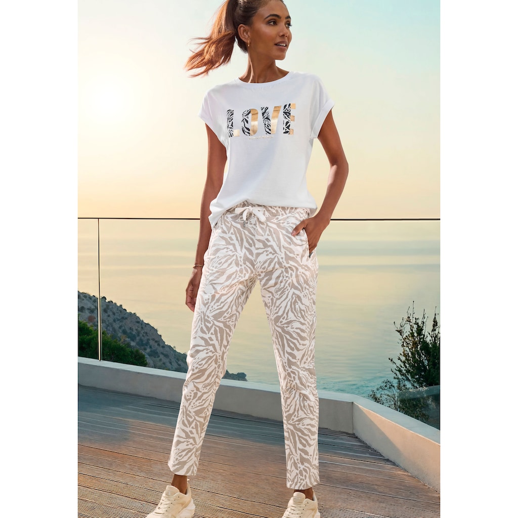 Venice Beach Kurzarmshirt, mit Frontprint, T-Shirt aus Baumwolle, lockere Passform