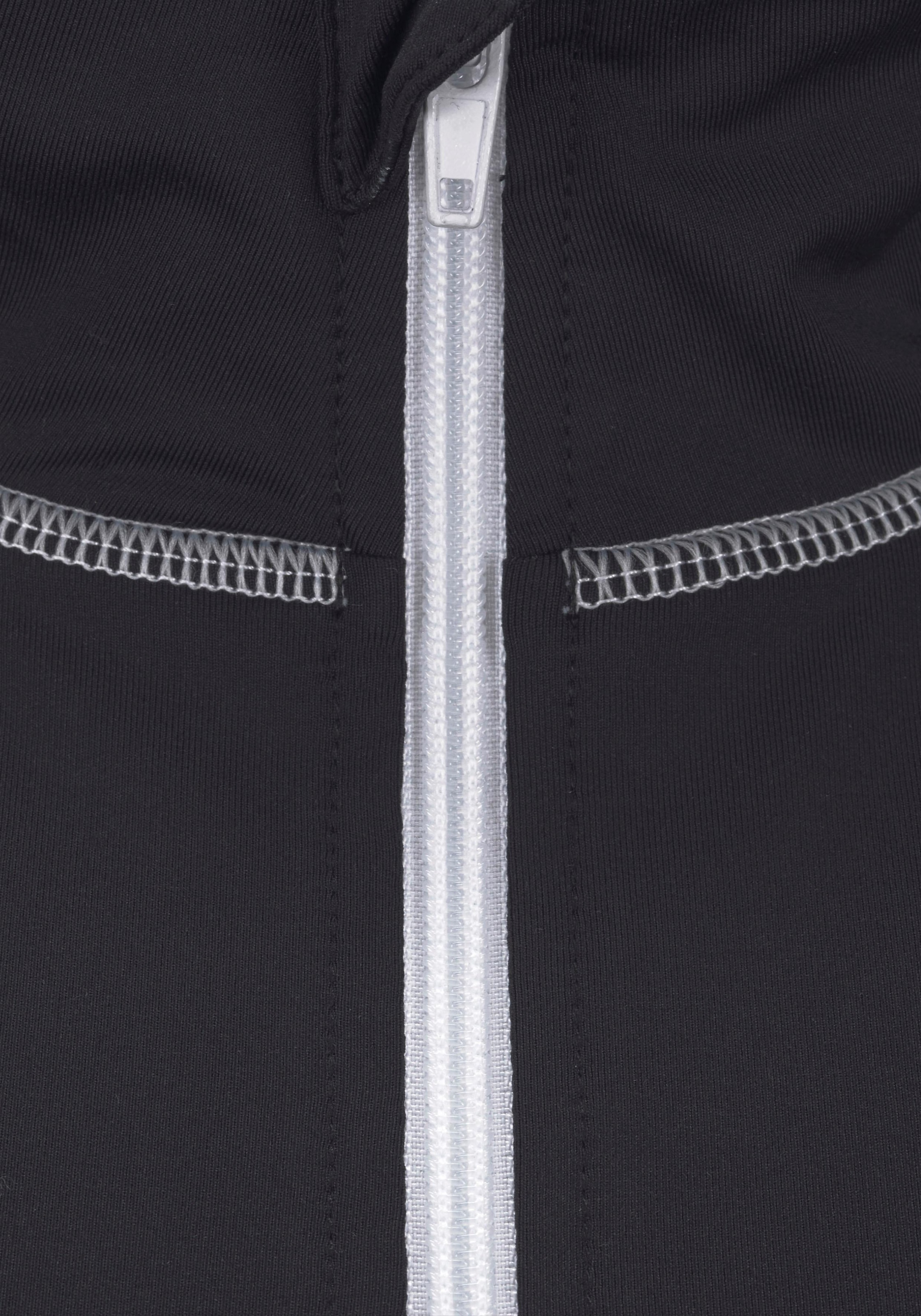 LASCANA ACTIVE Trainingsjacke »Black Marble«, Trainingsjacke mit Kontrastnähten und Stehkragen
