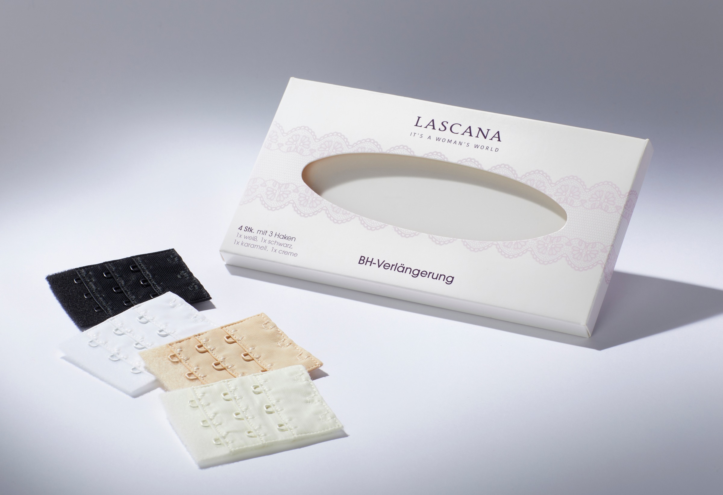 LASCANA BH-Verlängerung Packung, 4 Stk. mit jeweils 3 Haken