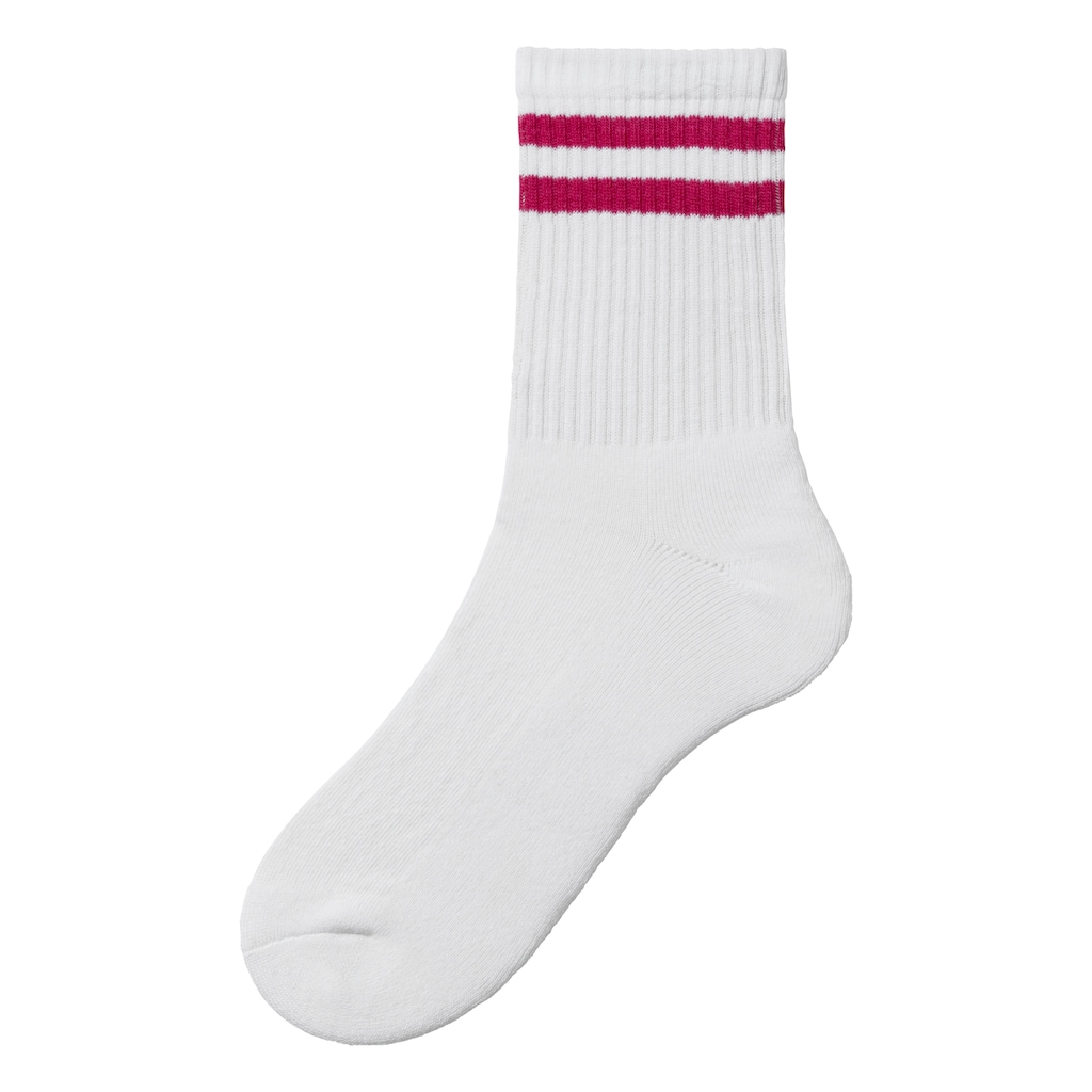 LASCANA Tennissocken, (Packung, 3 Paar), mit farbigen Ringeln am Bündchen