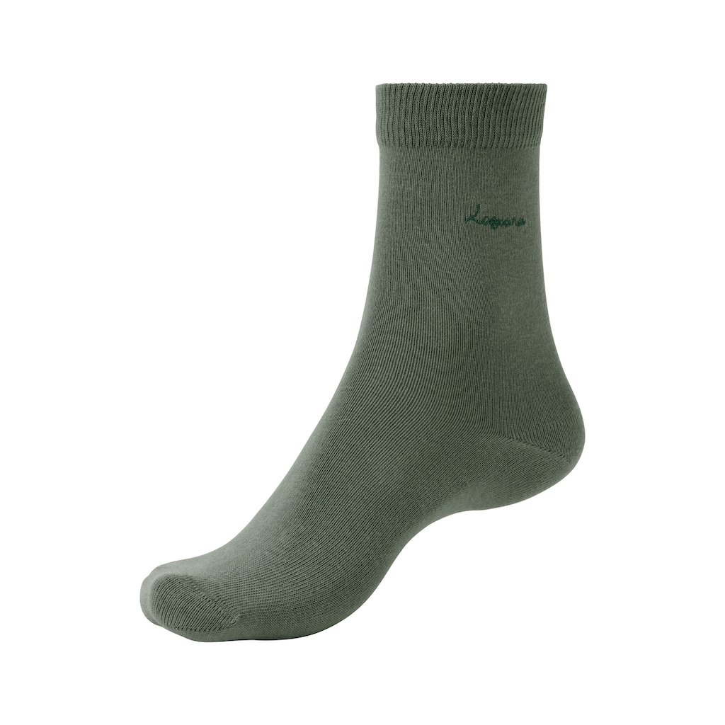 LASCANA Basicsocken, (Box, 7 Paar), mit hochwertiger Logo Stickerei