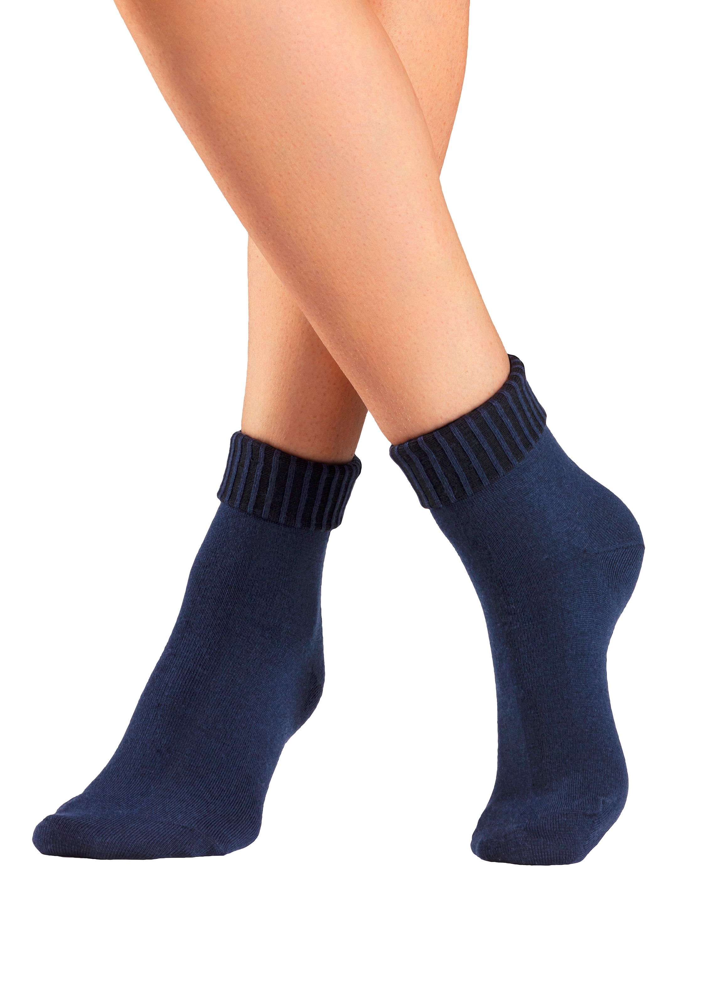 Lavana Umschlagsocken, (Packung, 3 Paar), fein gestrickt mit 53% Wolle