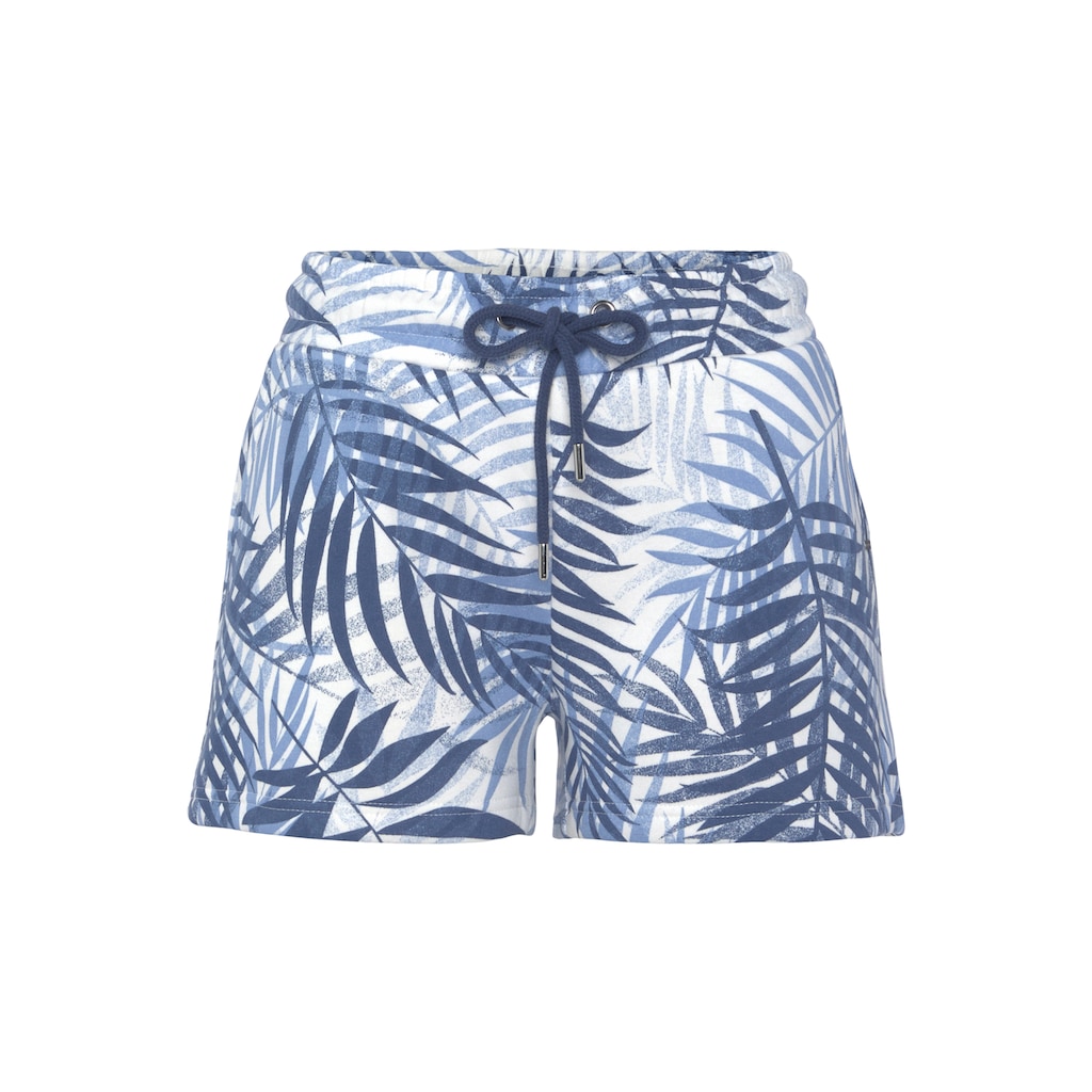 LASCANA Sweatshorts, Loungeshorts im schönen Allover-Blätterdruck, Loungewear