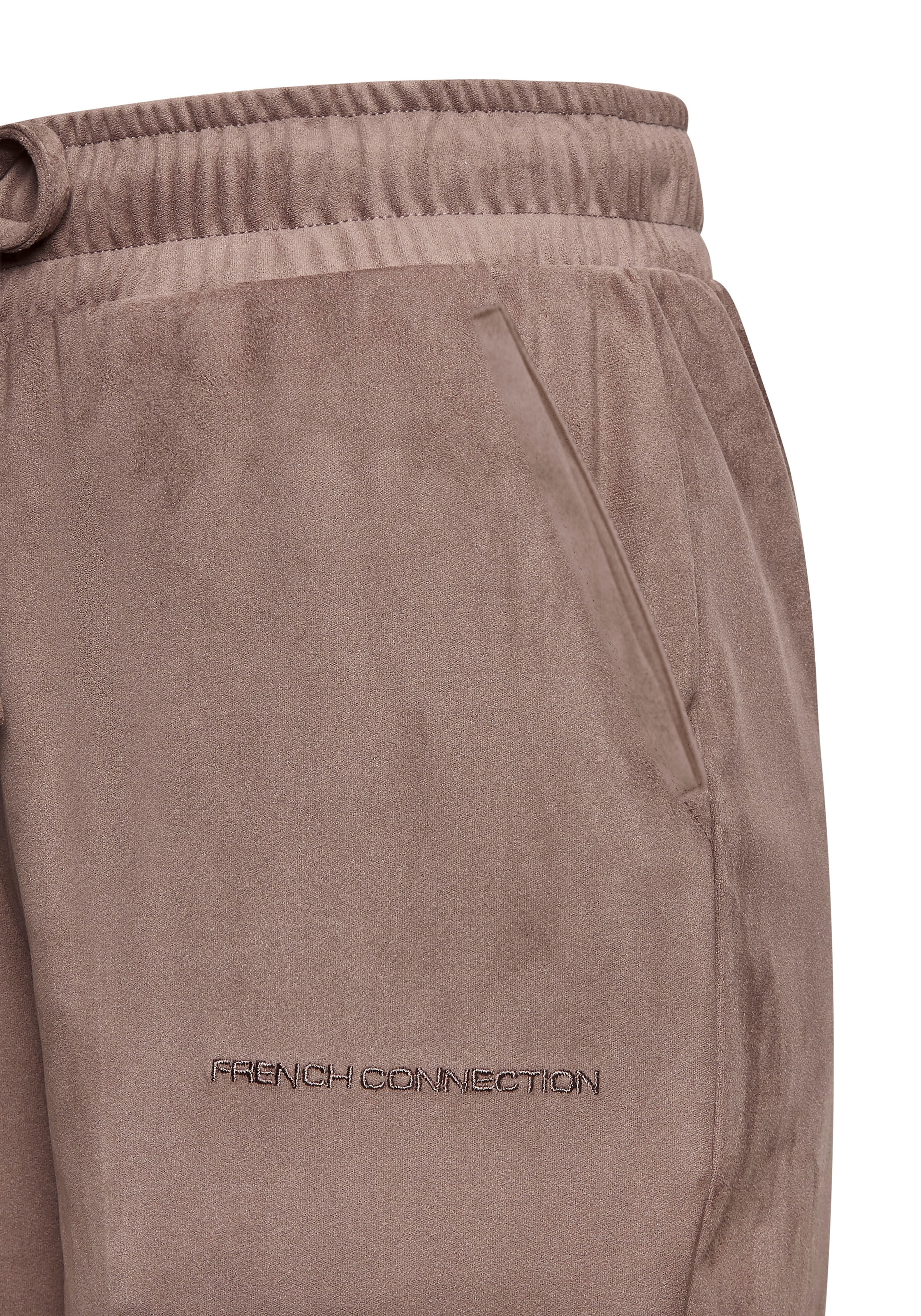 French Connection Pantalon à enfiler  aus Veloursleder-Imitat mit seitlichen Taschen, Loungewear