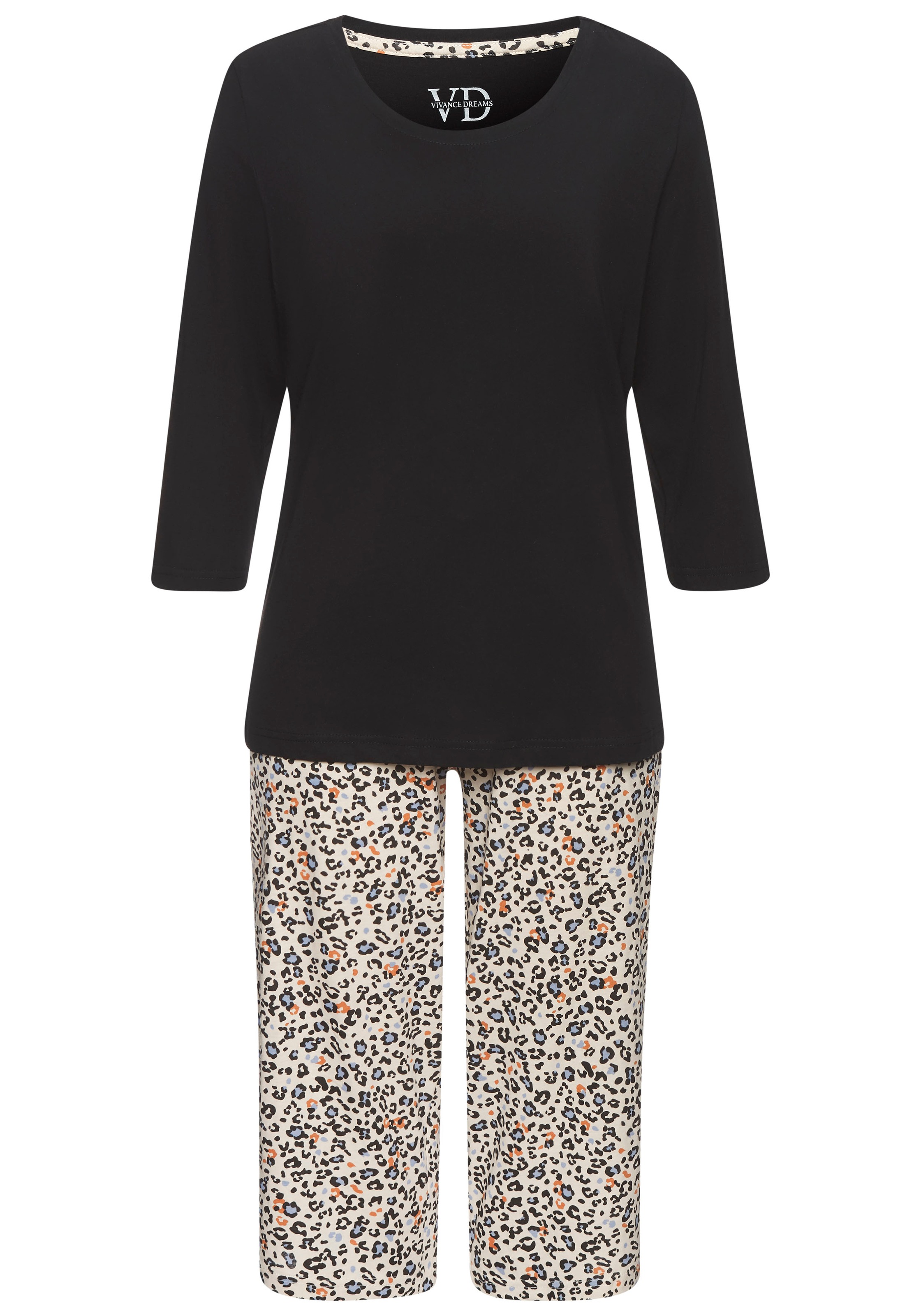 Vivance Dreams Capri-Pyjama, (2 tlg.), mit schönem Animalprint