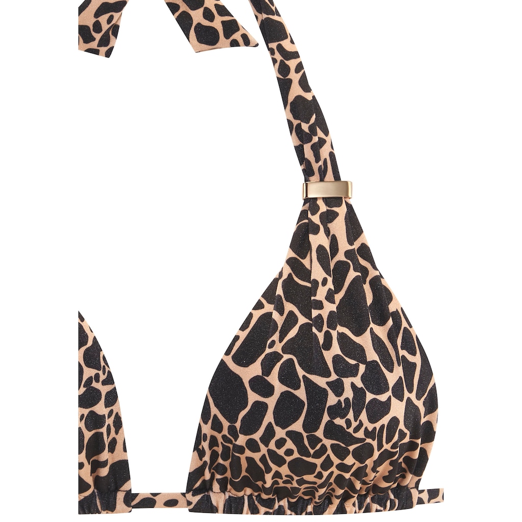 LASCANA Triangel-Bikini »Zaba«, Goldfarbene Zieraccessoires an Top und Hose