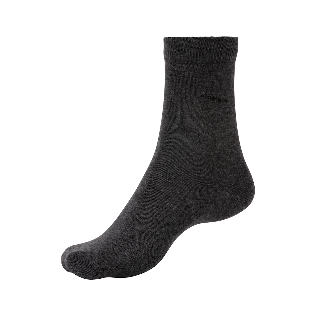 LASCANA Basicsocken, (Box, 7 Paar), mit hochwertiger Logo Stickerei