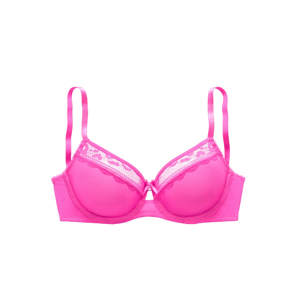 Vivance T-Shirt-BH, aus feinem Mesh-Material und Spitze in Kussmund-Optik, Dessous