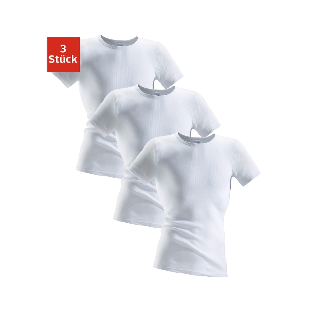 Clipper Unterhemd, (3 St.), aus Doppelripp, T-Shirt, Unterziehshirt, Kurzarm T-Shirt