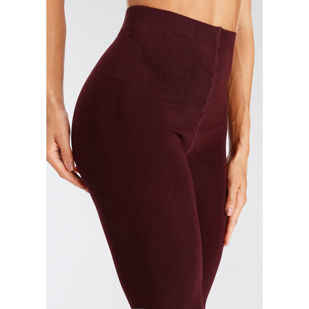LASCANA Strickstrumpfhose, (2 St.), aus trageangenehmer Baumwollmischung