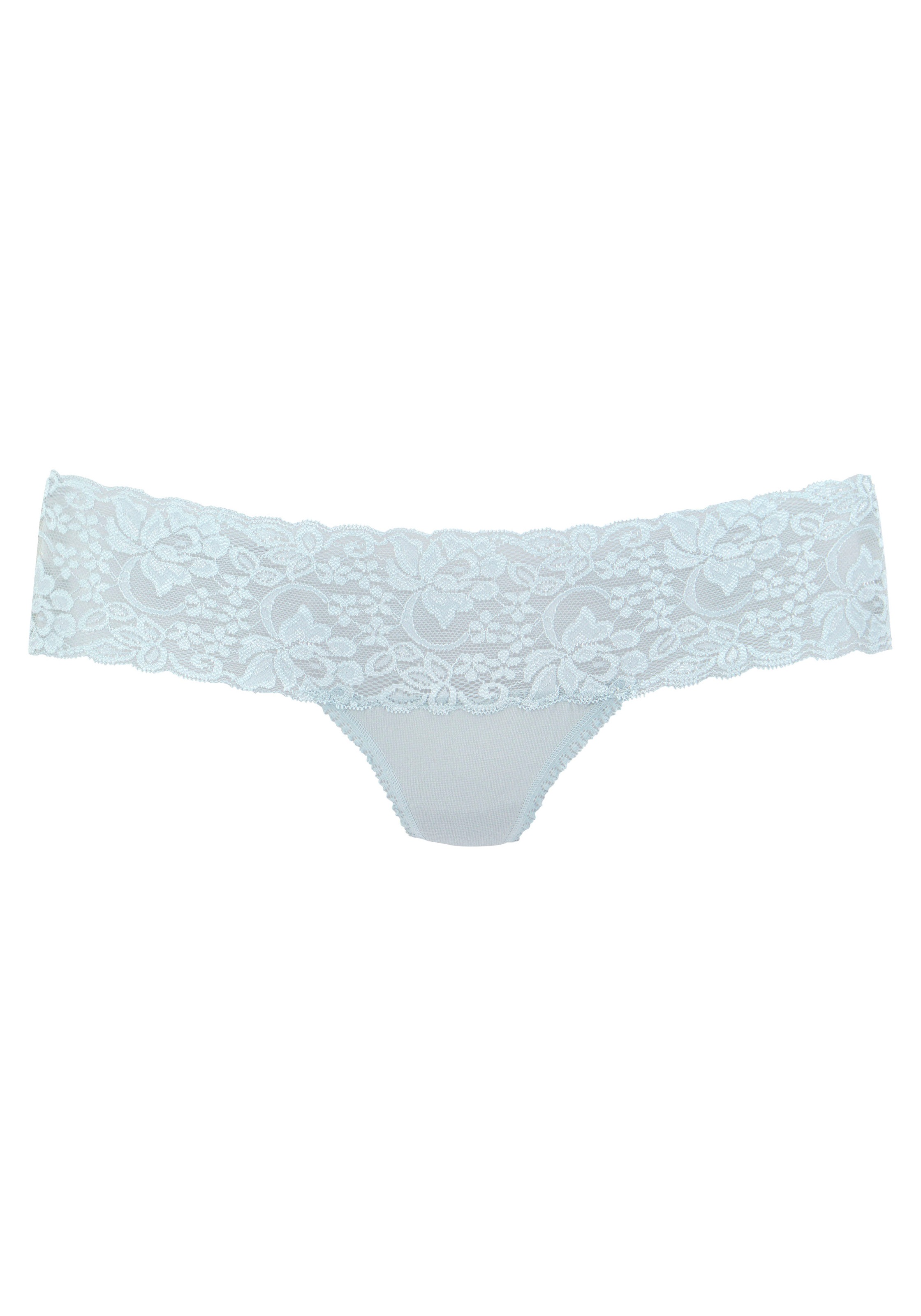 Vivance String, (3er-Pack), aus elastischer Baumwolle mit floraler Spitze