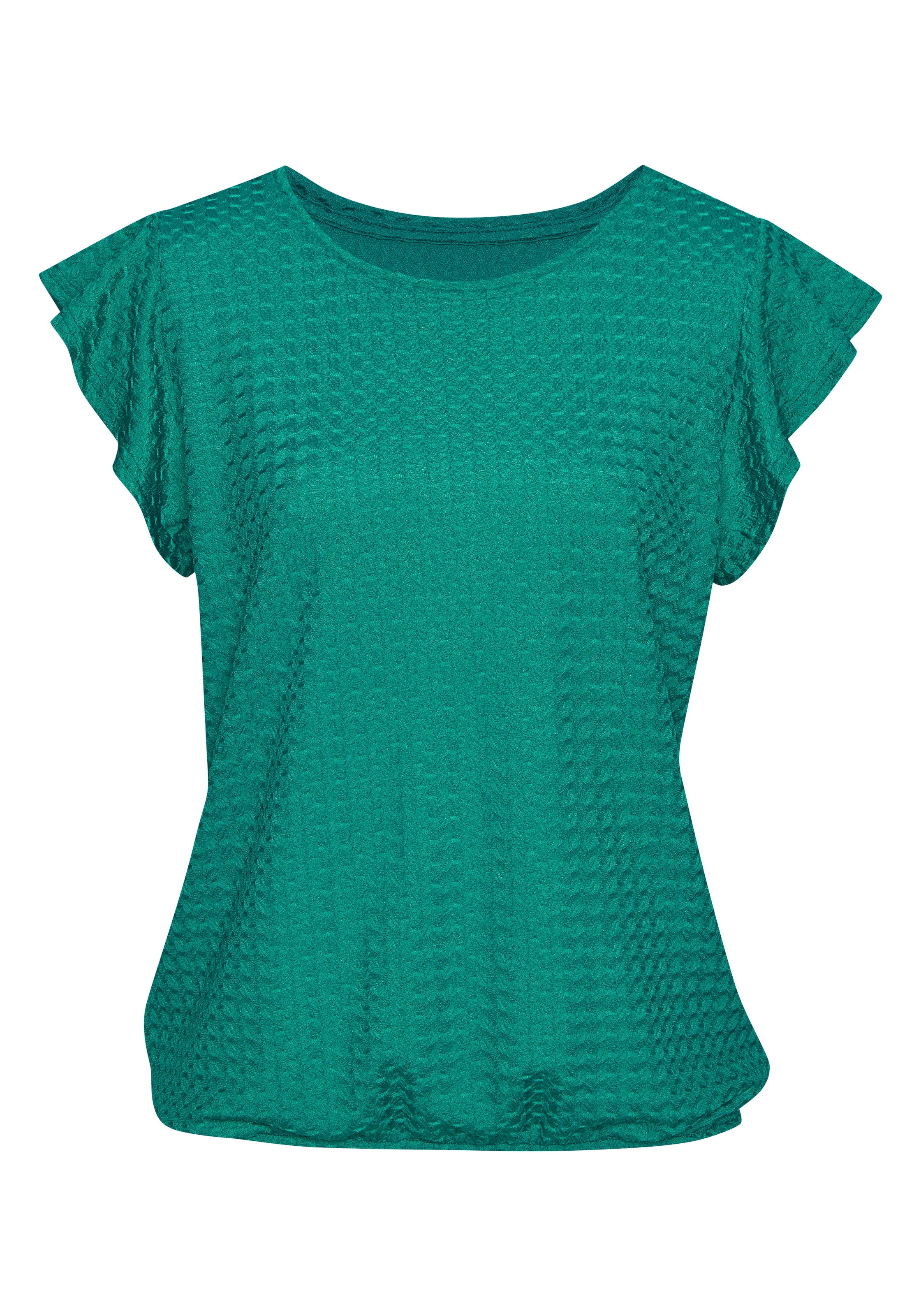 LASCANA T-shirt »mit modischer Struktur« t-shirt estival en polyester infroissable
