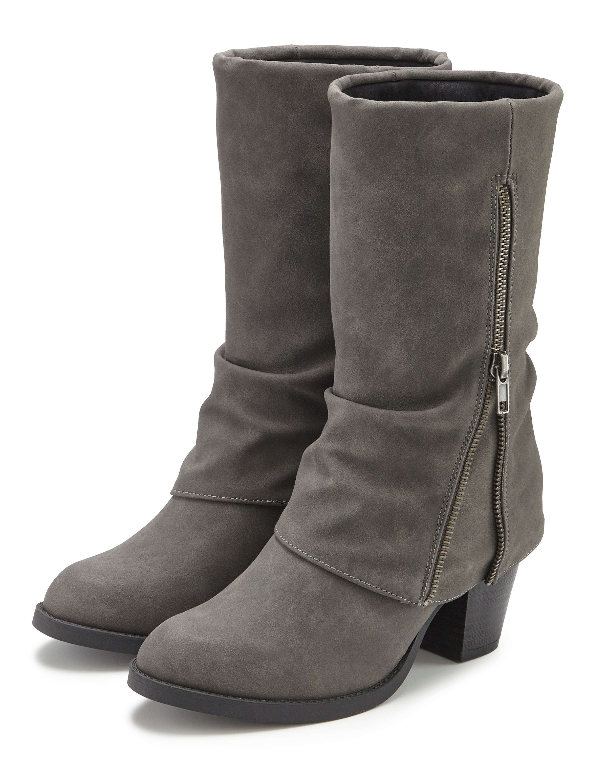 LASCANA Bottes »Stiefelette, Boots, Cowboy-Stiefel,«  NEU mit Blockabsatz und modischem Zierreissverschluss