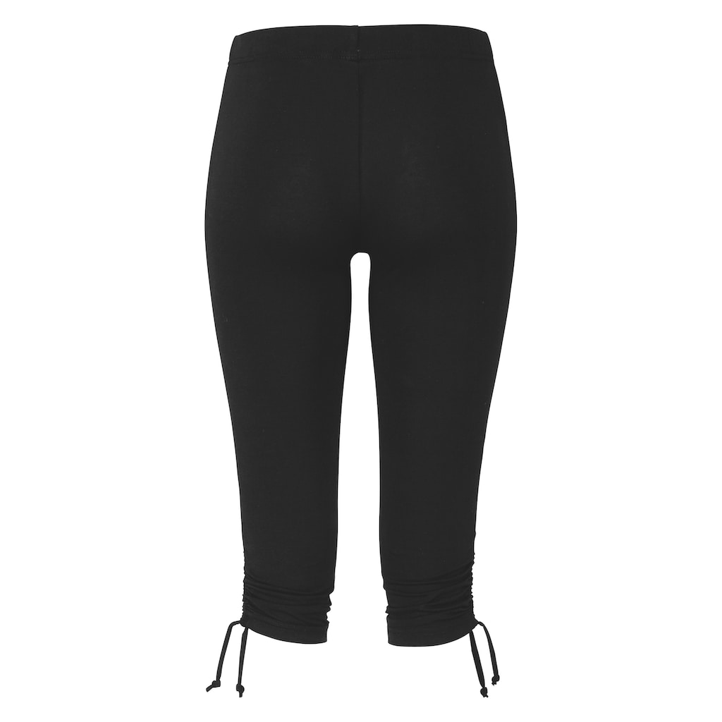 Beachtime Caprileggings, mit Raffung, 7/8-Länge, Basic, Stretch