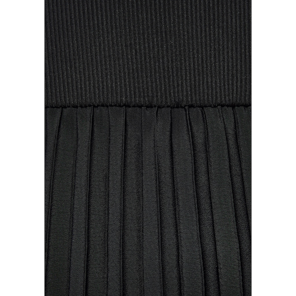 LASCANA Midikleid, mit Plisseerockteil, Basic, modisch