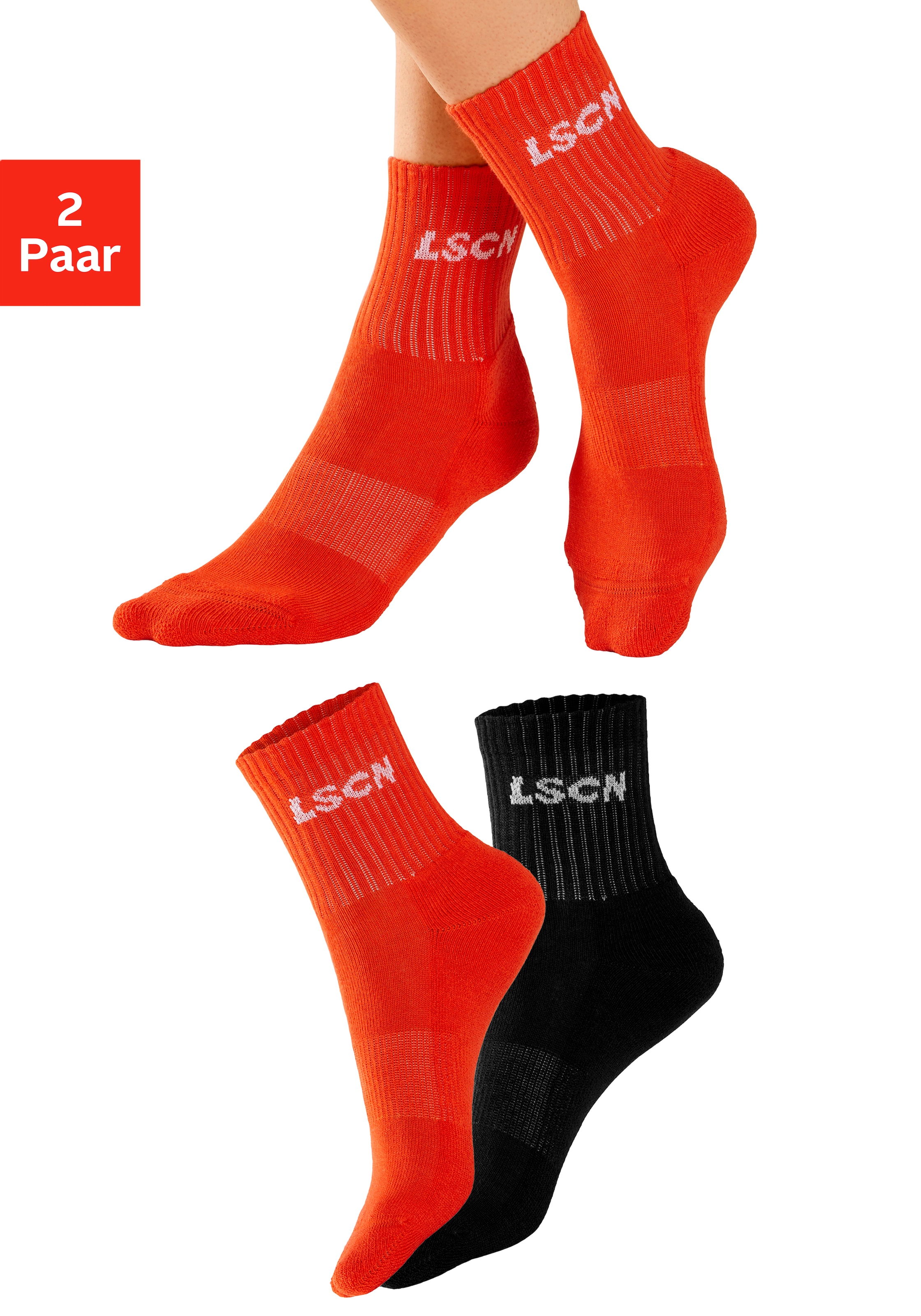 LSCN by LASCANA Tennissocken Packung, 2 Stk. tlg. mit Halbfussfrottee