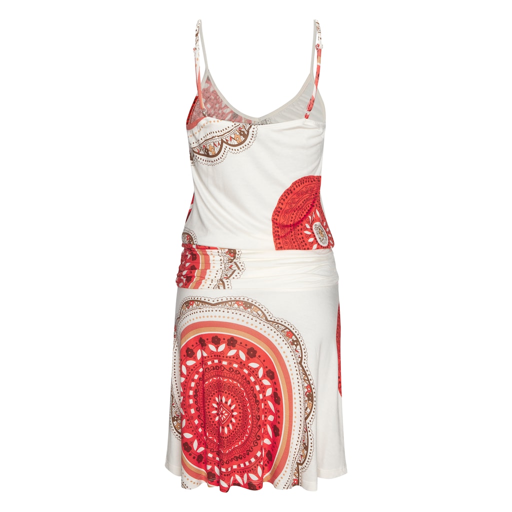 Beachtime Strandkleid, mit Alloverprint und verstellbaren Trägern, Sommerkleid, Jerseykleid