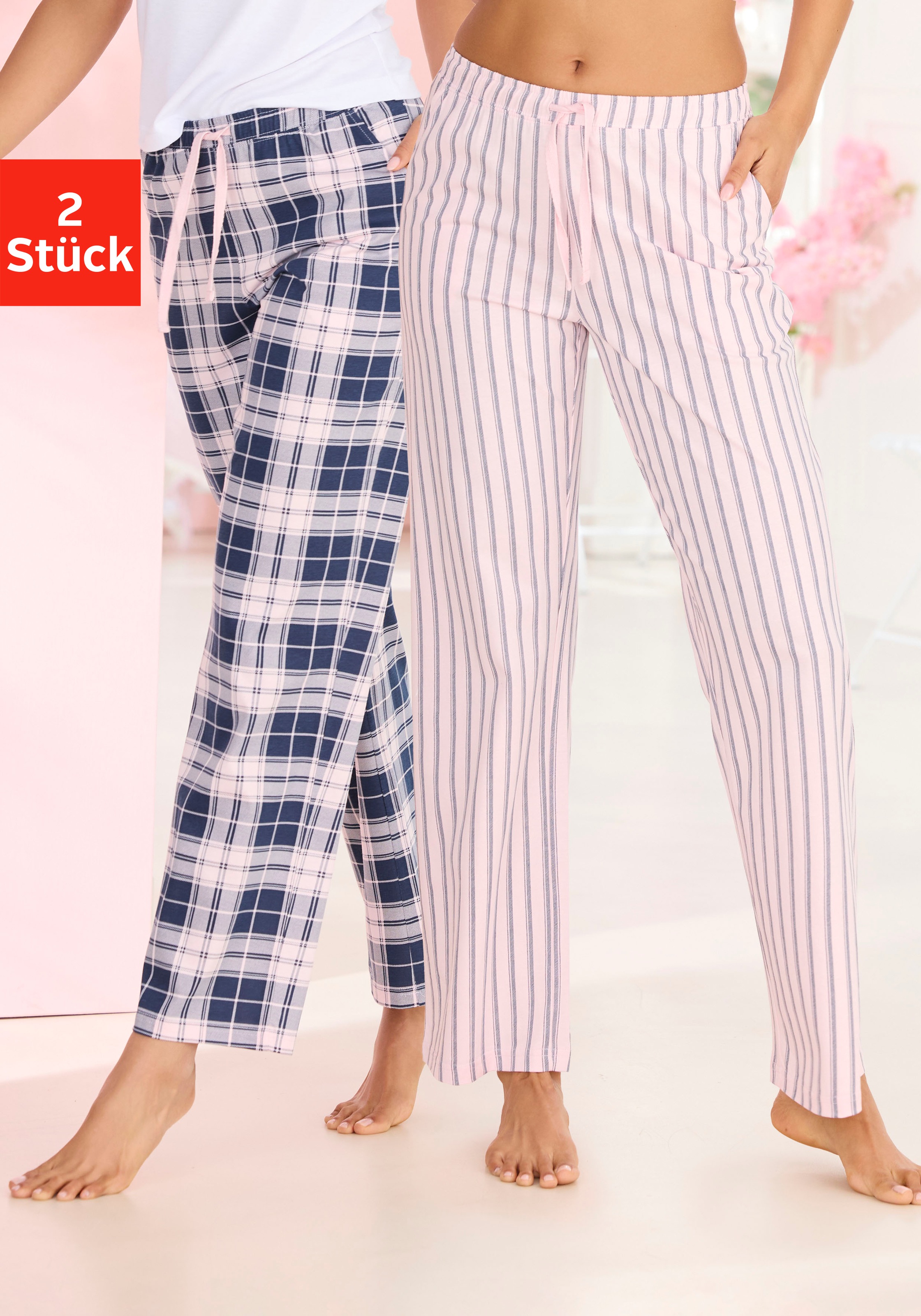 Vivance Dreams Pyjamahose mit Streifen oder Karos