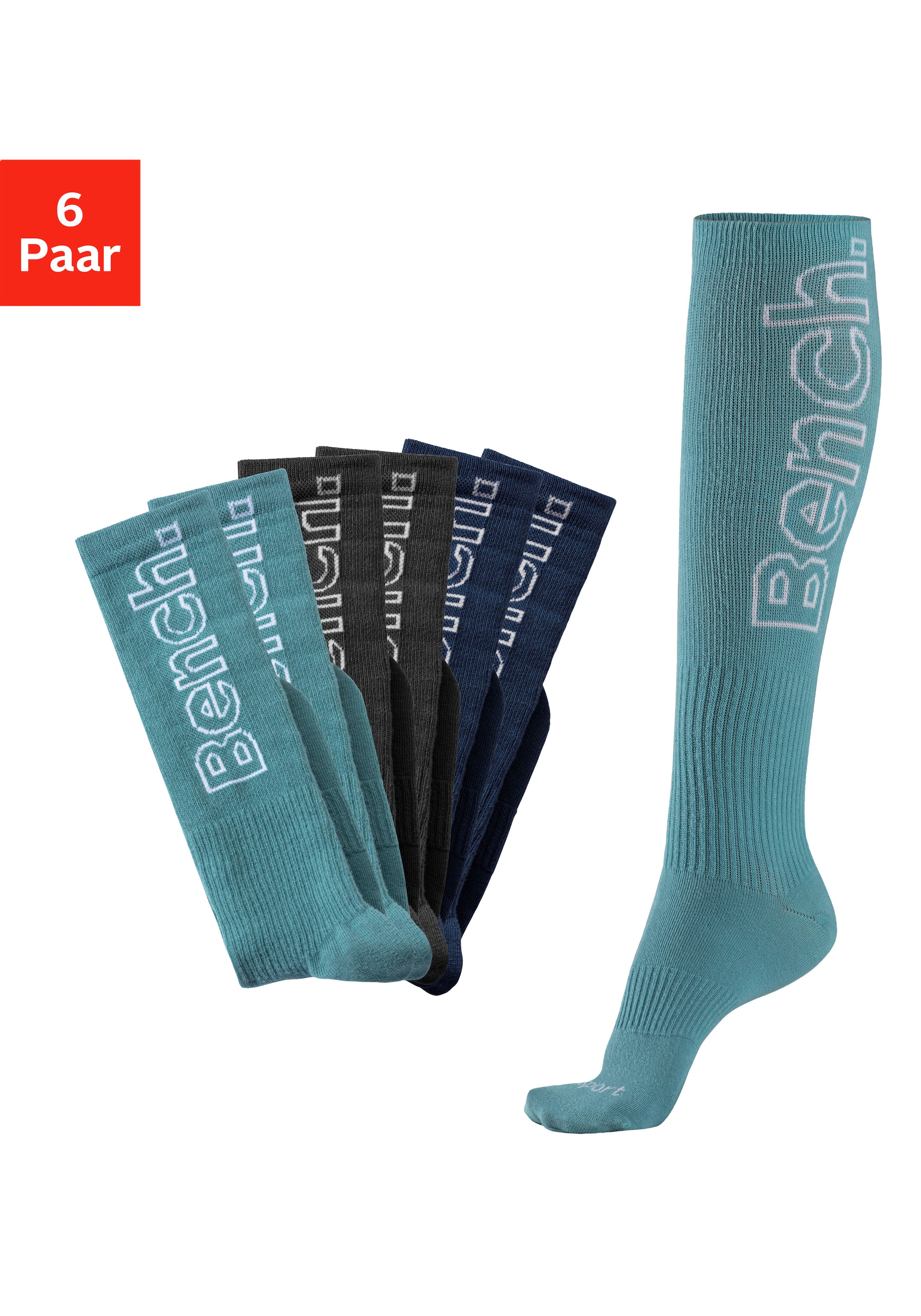 Bench. Kniestrümpfe Packung, 6 Stk. tlg. mit antibakterieller Feuchtigkeitsregulierung