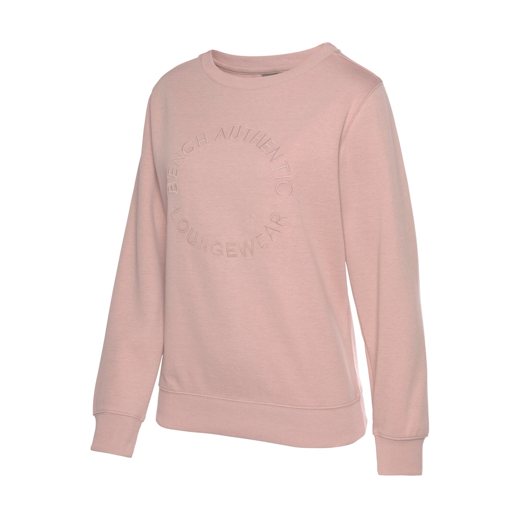 Bench. Loungewear Sweatshirt, mit runder Logostickerei, Loungwear