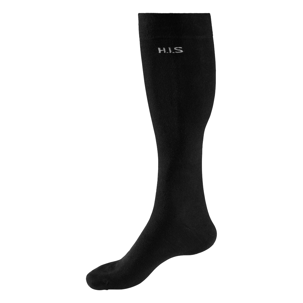 H.I.S Kniestrümpfe, (Packung, 3 Paar), mit druckfreiem Bündchen