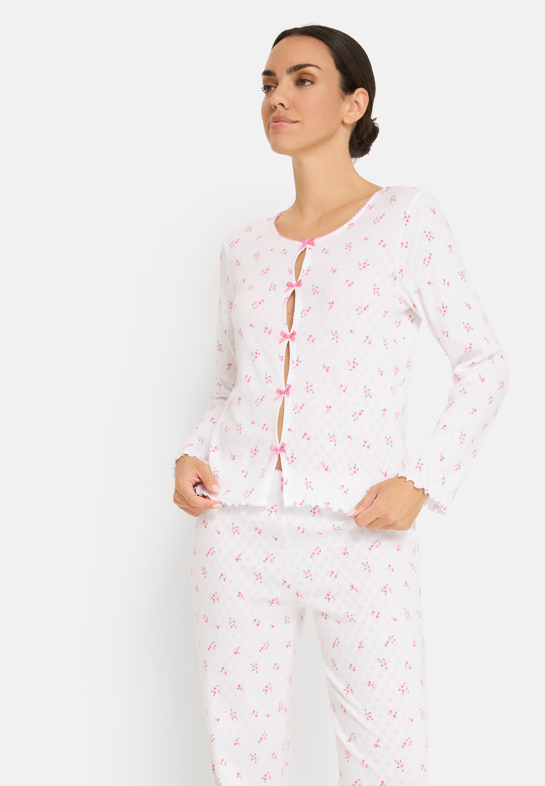 LSCN by LASCANA Pyjama 2 mit süssen Zierschleifen